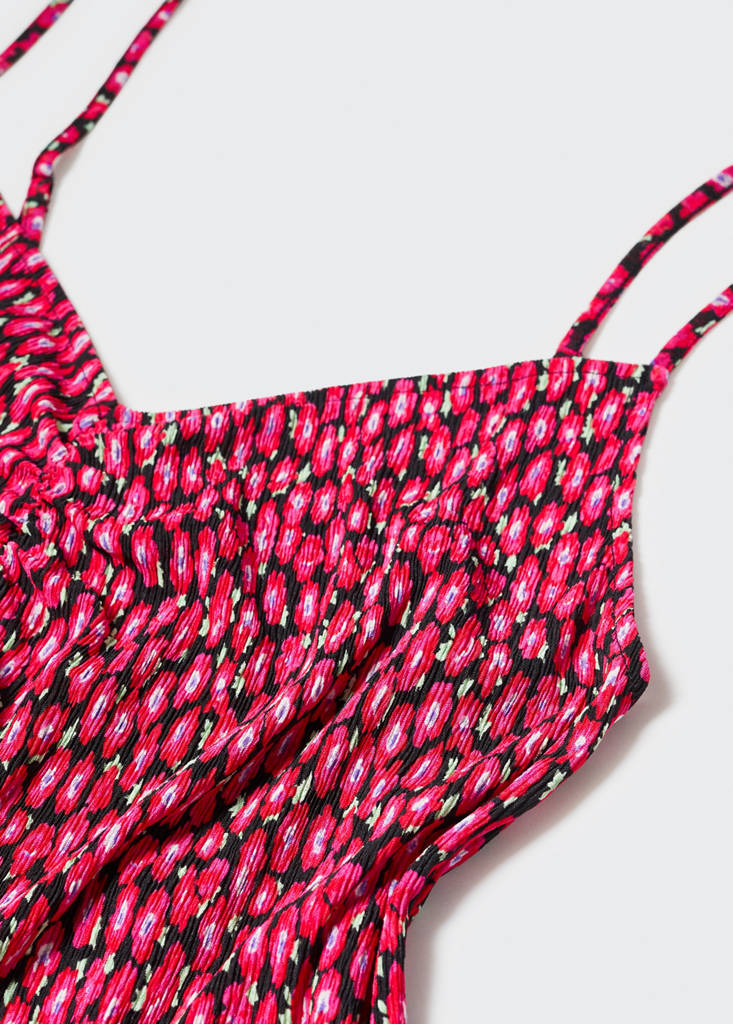 Print ruched top — Red