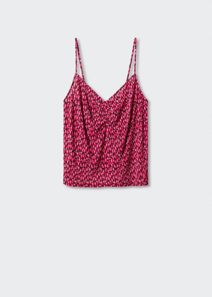 Print ruched top — Red