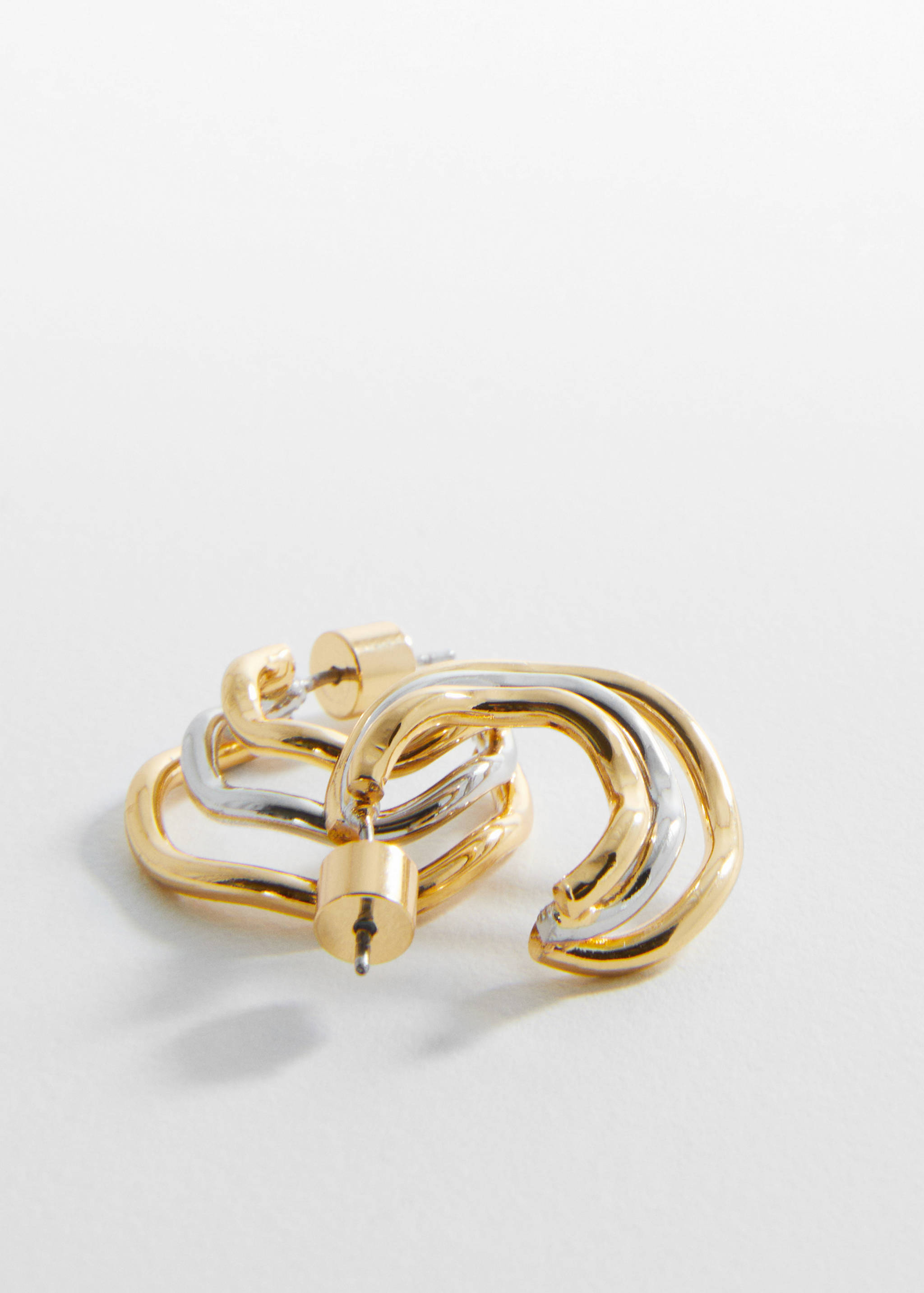 Two-tone hoop earrings - Medium plane