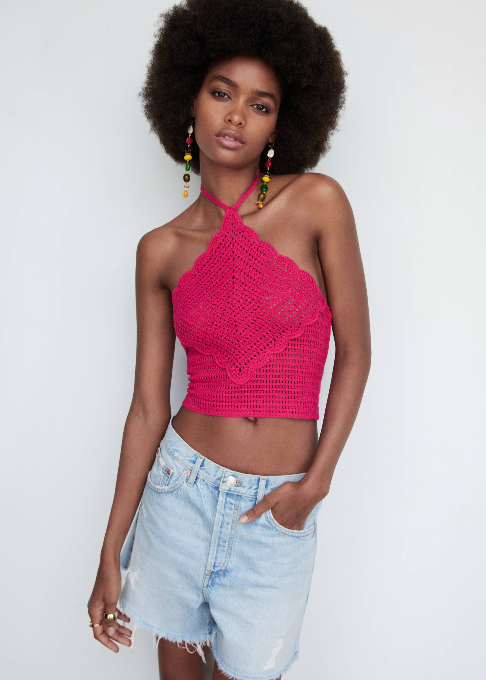 Top lazo cuello - Plano medio