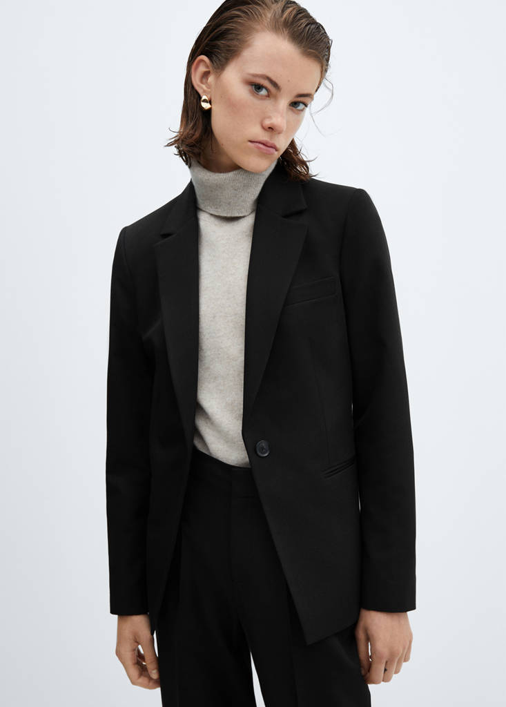 Fitted essential suit jacket