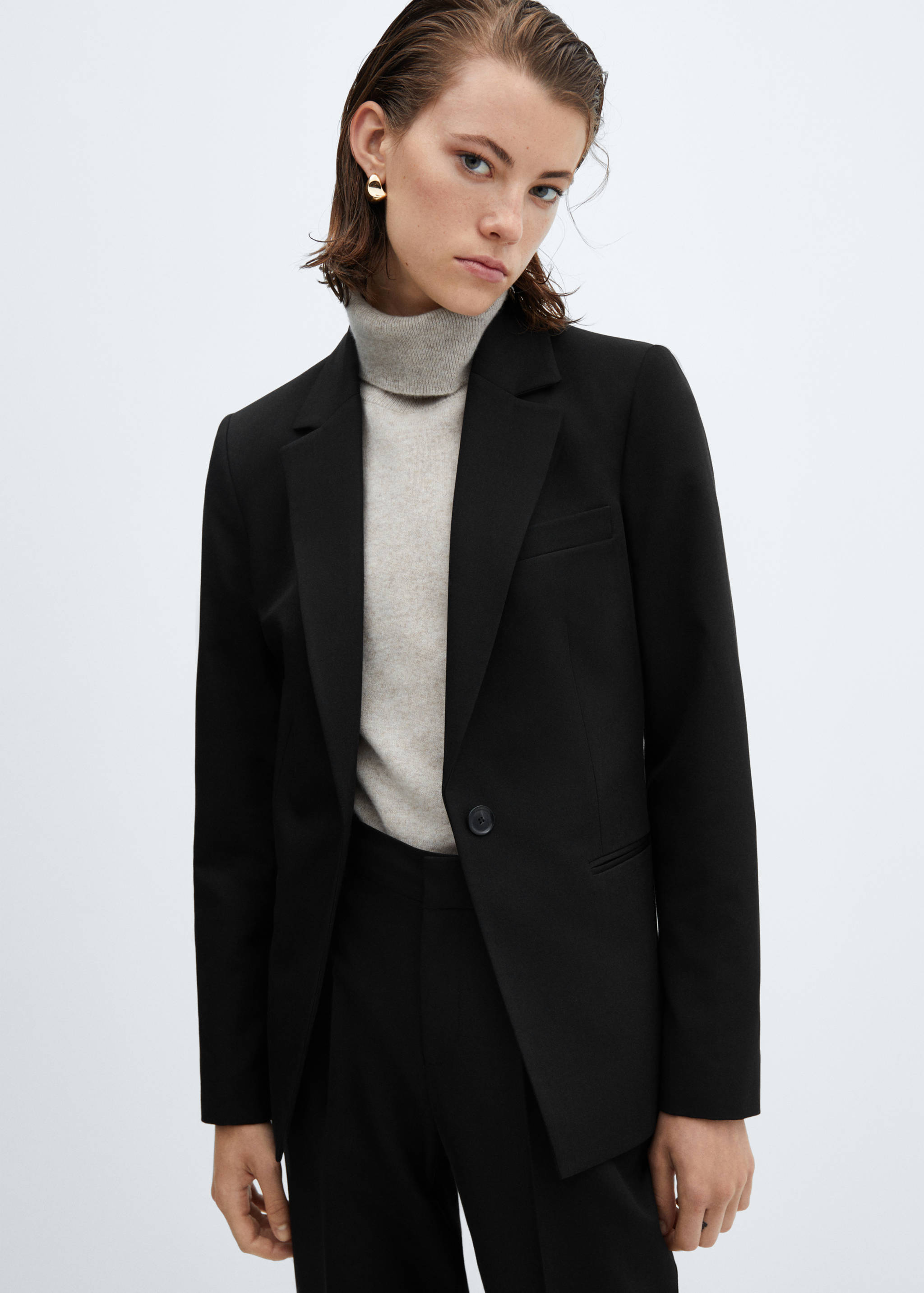 Fitted essential suit jacket - Medium plane