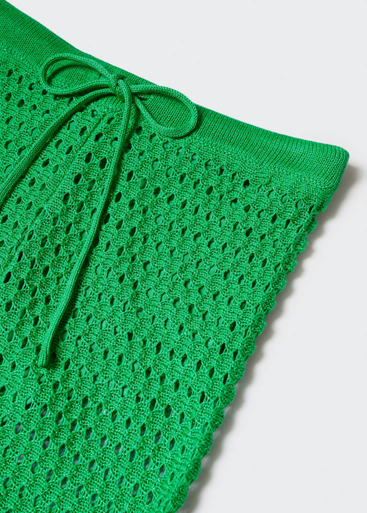 Openwork knitted trousers — Green