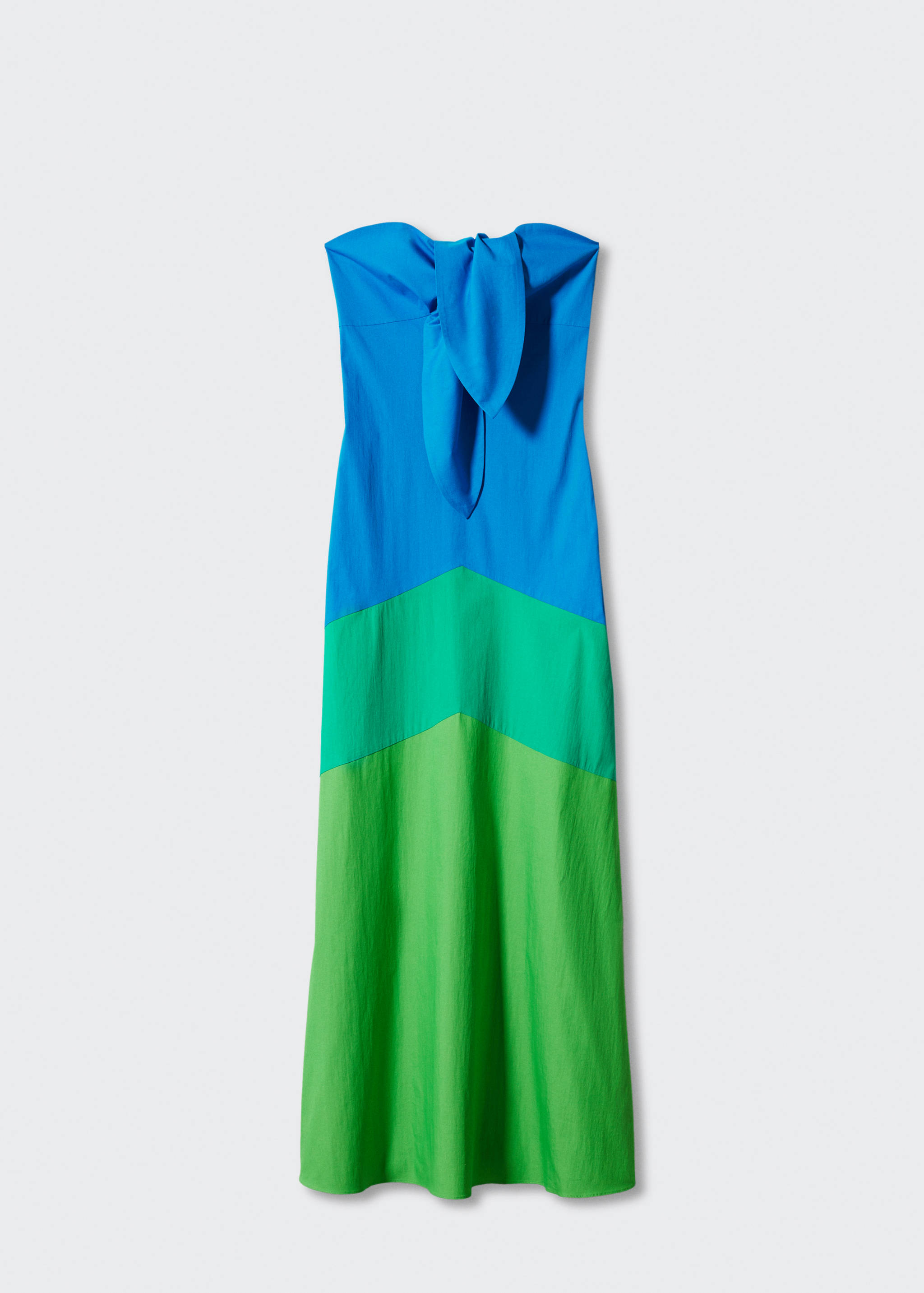 Multi-coloured dress with knot neckline - Article without model