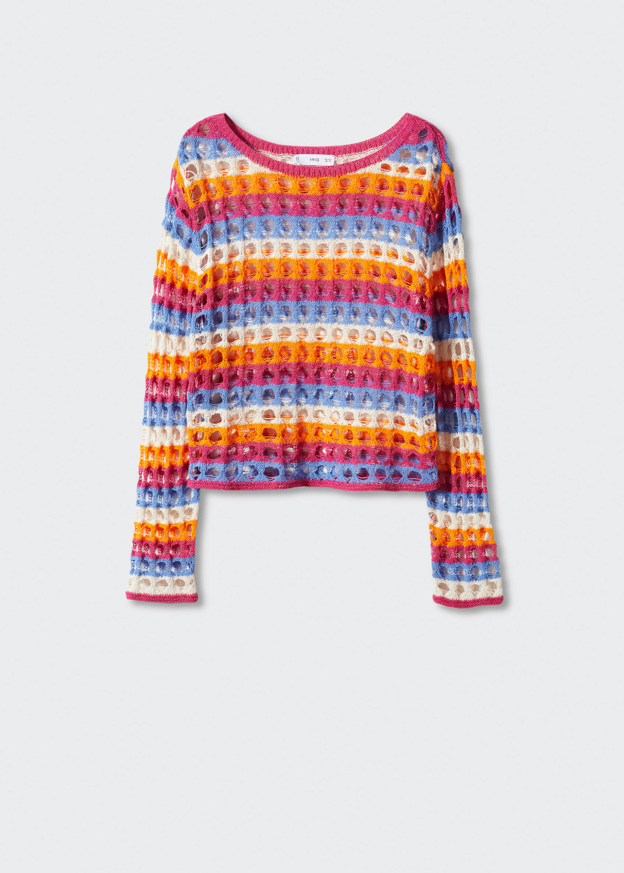 Pull-over crochet multicolore - Article sans modèle