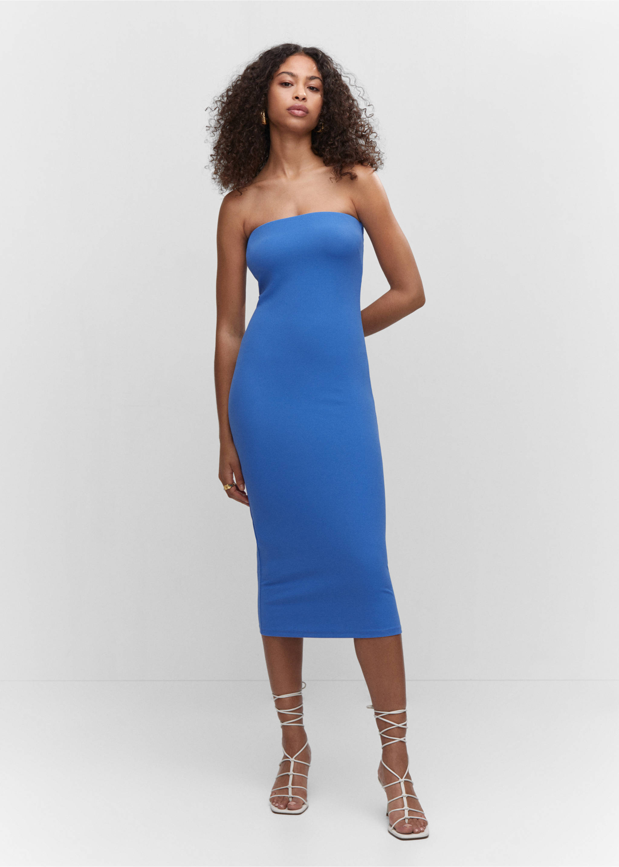 Strapless dress - General plane, Blue. Ref: 57040463-00.