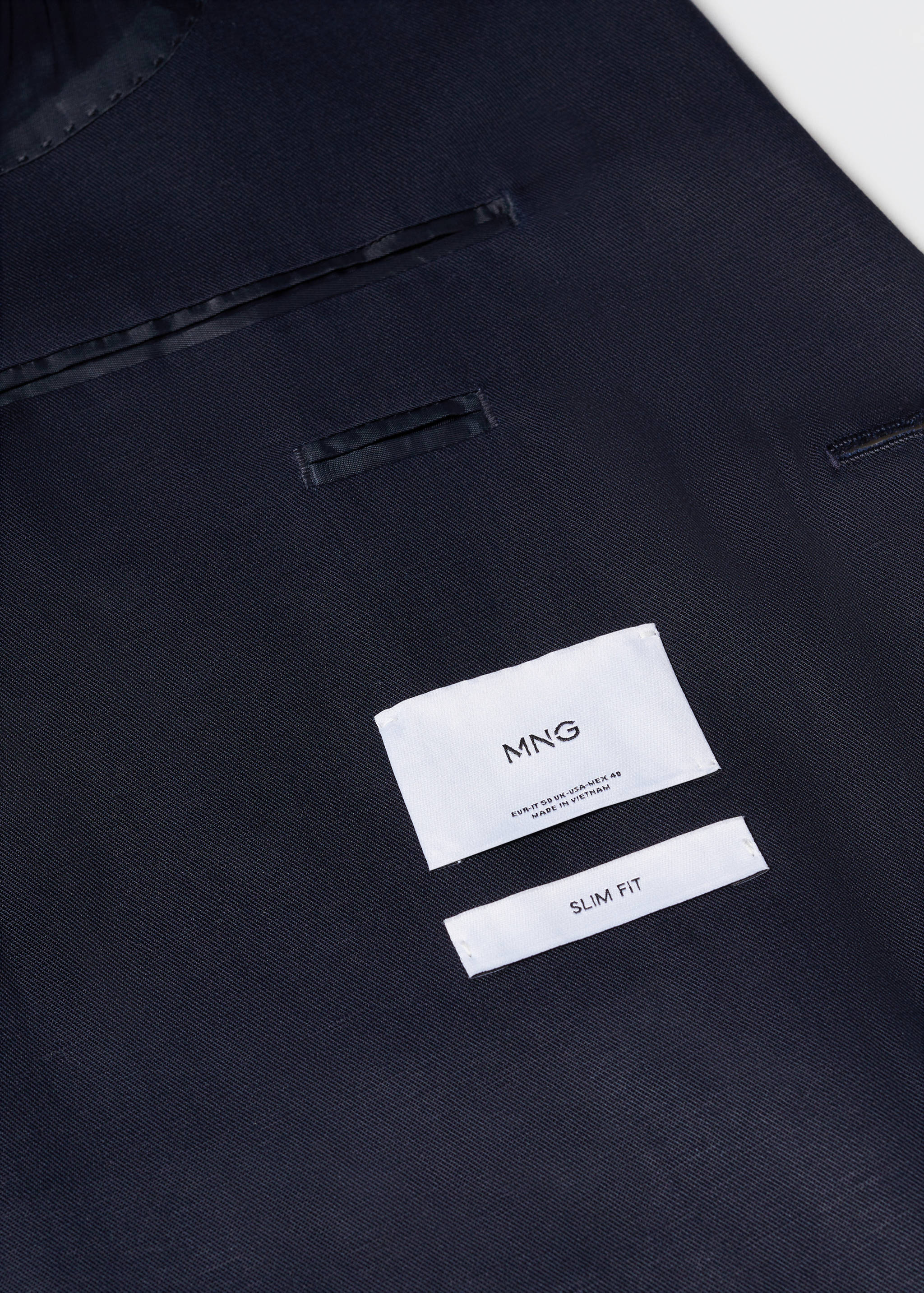 修身亚麻西装外套 - null