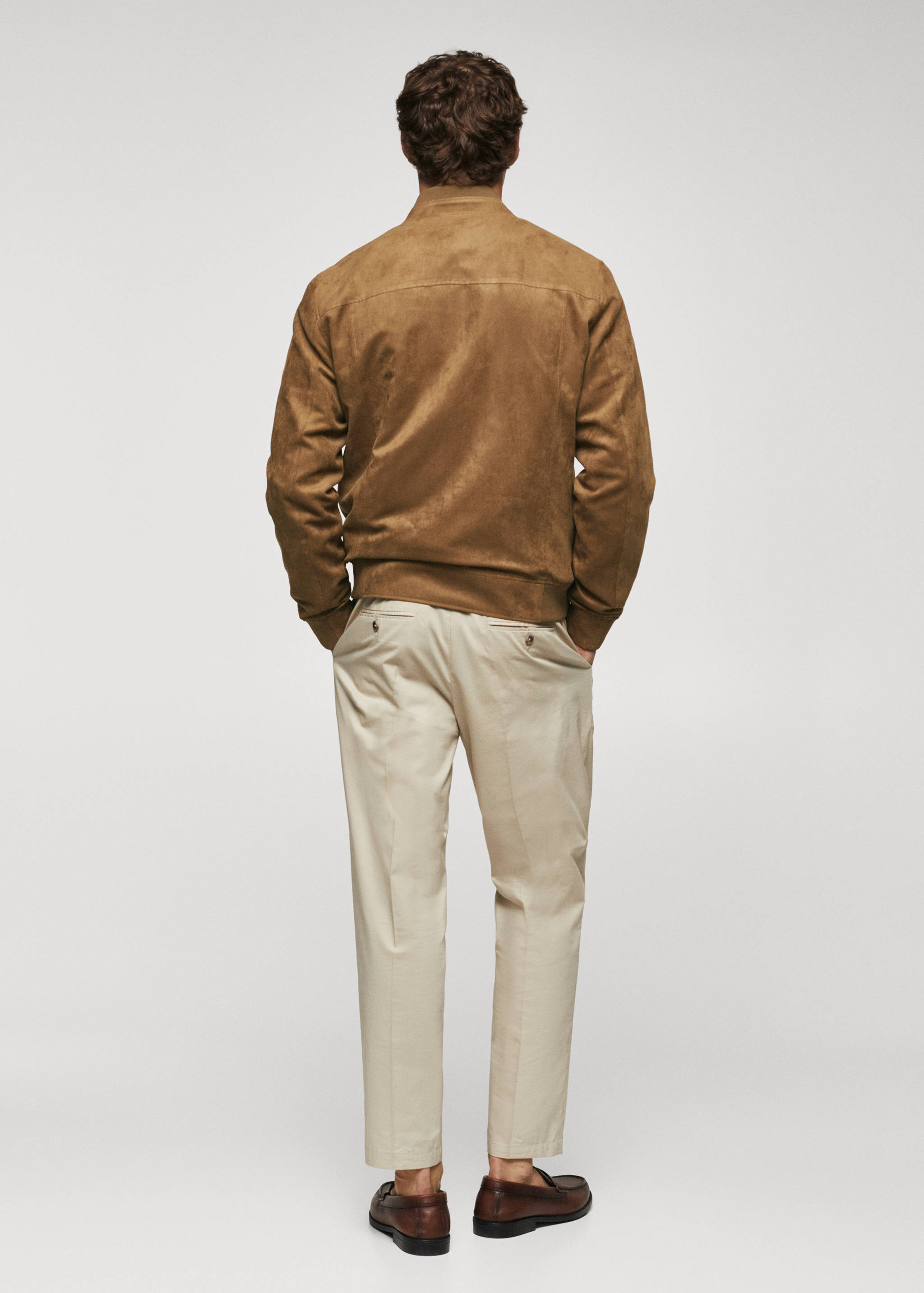 绒面革效果飞行员夹克 - null