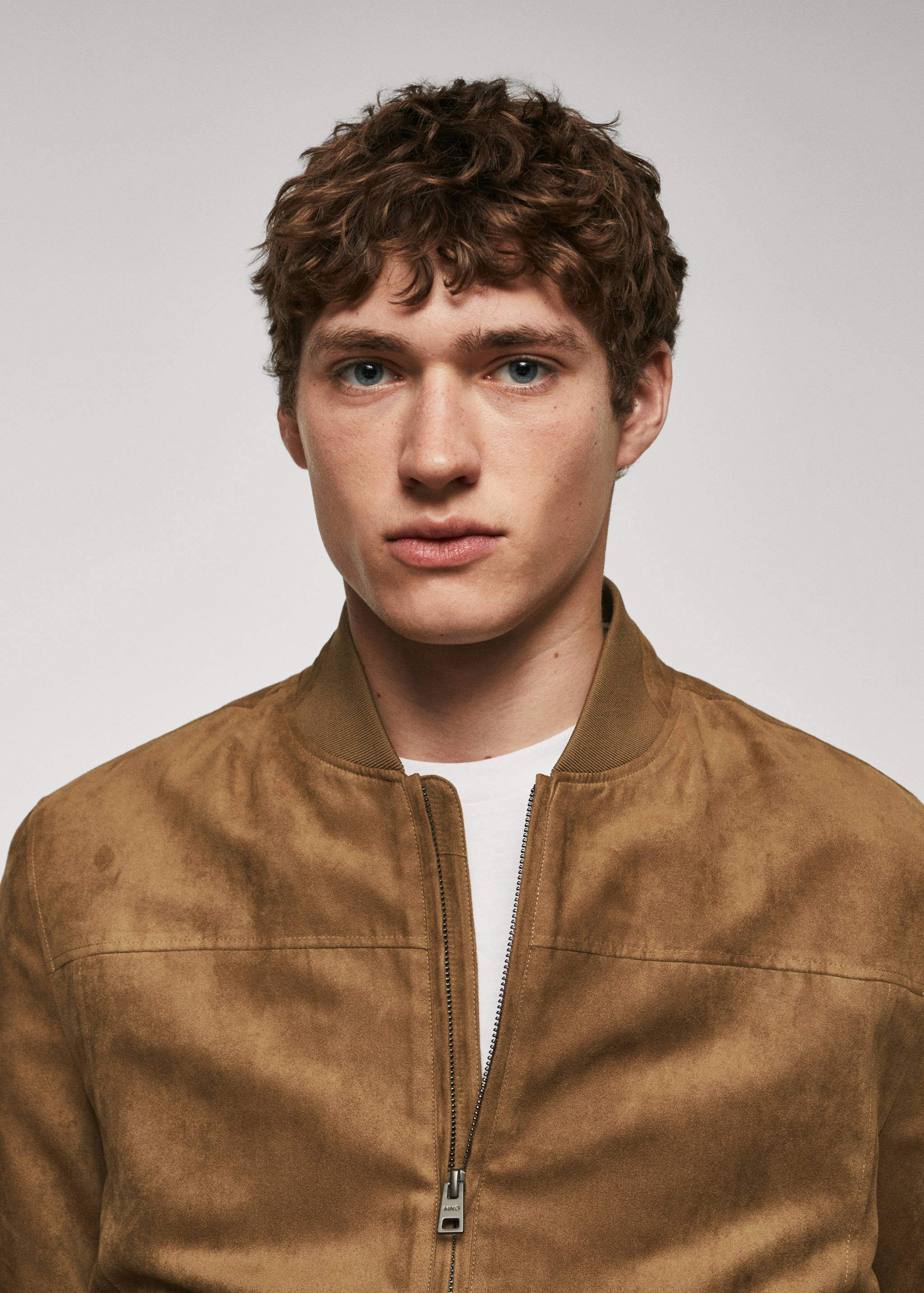 绒面革效果飞行员夹克 - null