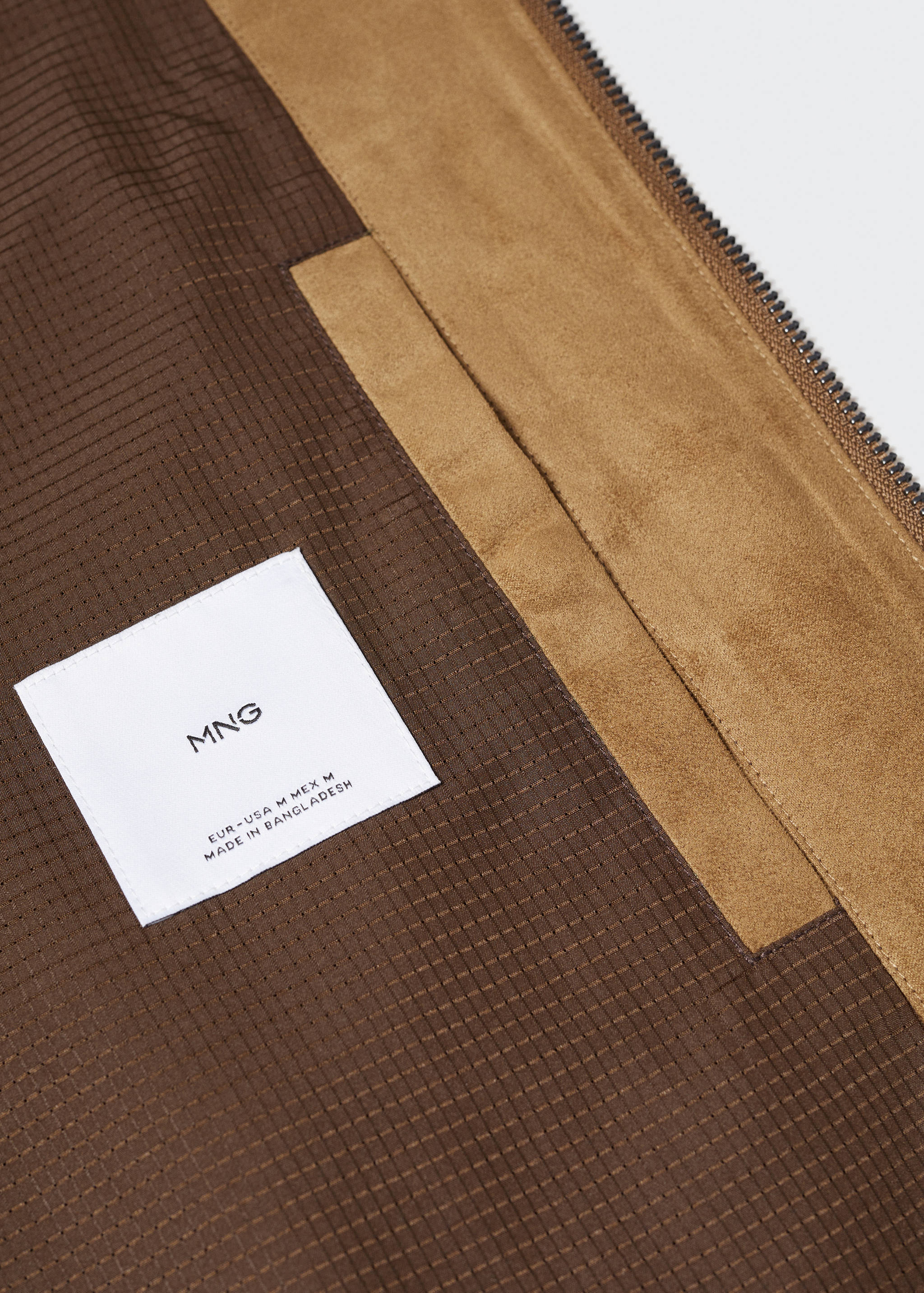 绒面革效果飞行员夹克 - null