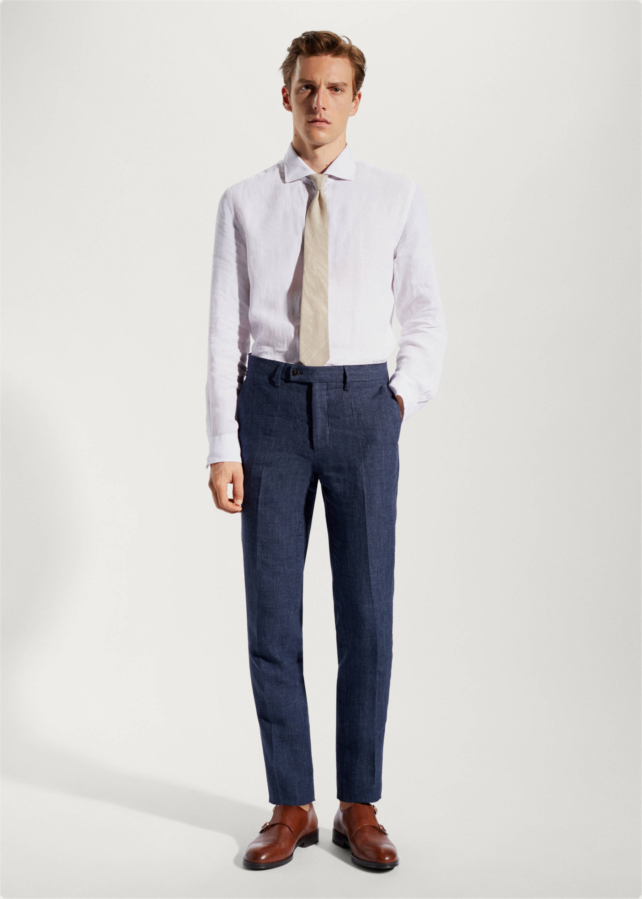 Pantalón traje 100% lino - Plano general