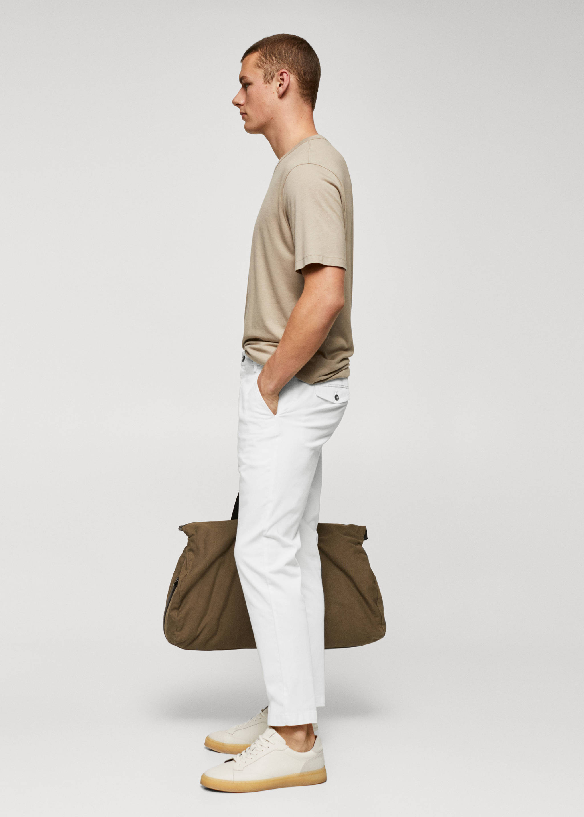 Cotton tapered crop trousers - Details of the article 2