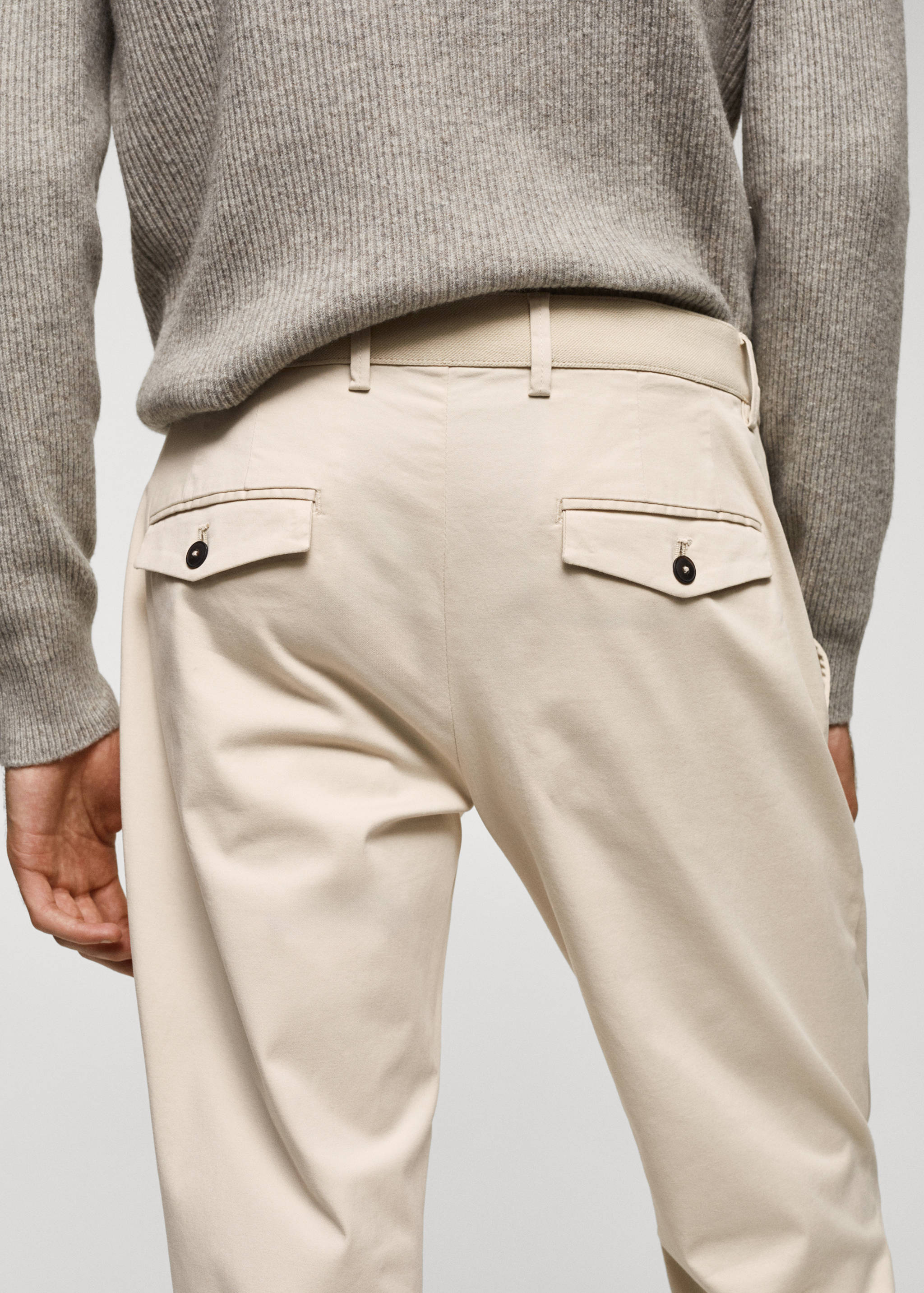 Cotton tapered crop trousers - Details of the article 4