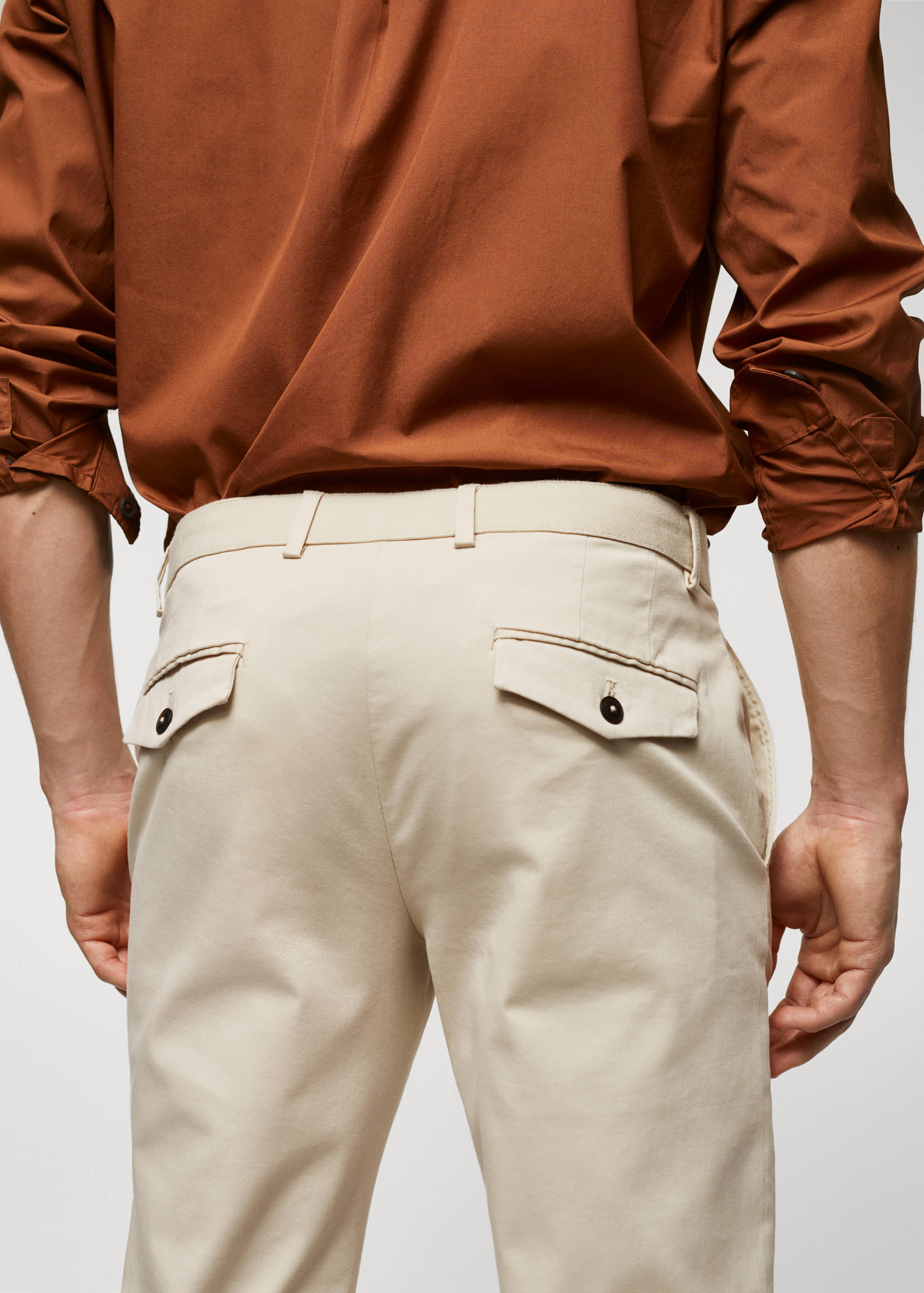 Cotton tapered crop trousers - Details of the article 6