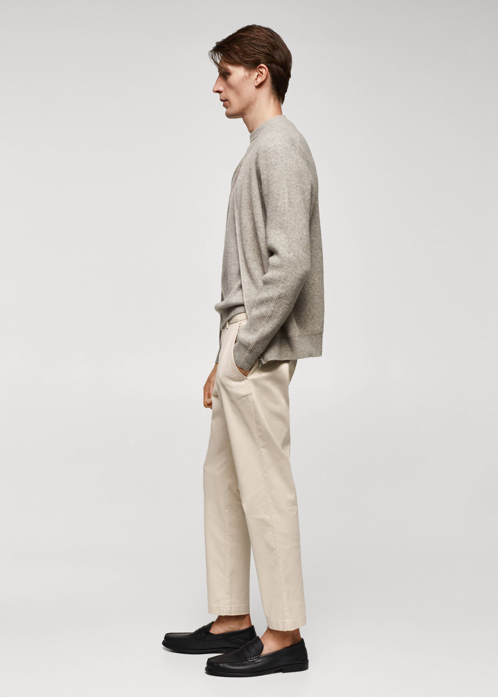 Cotton tapered crop trousers - Details of the article 2