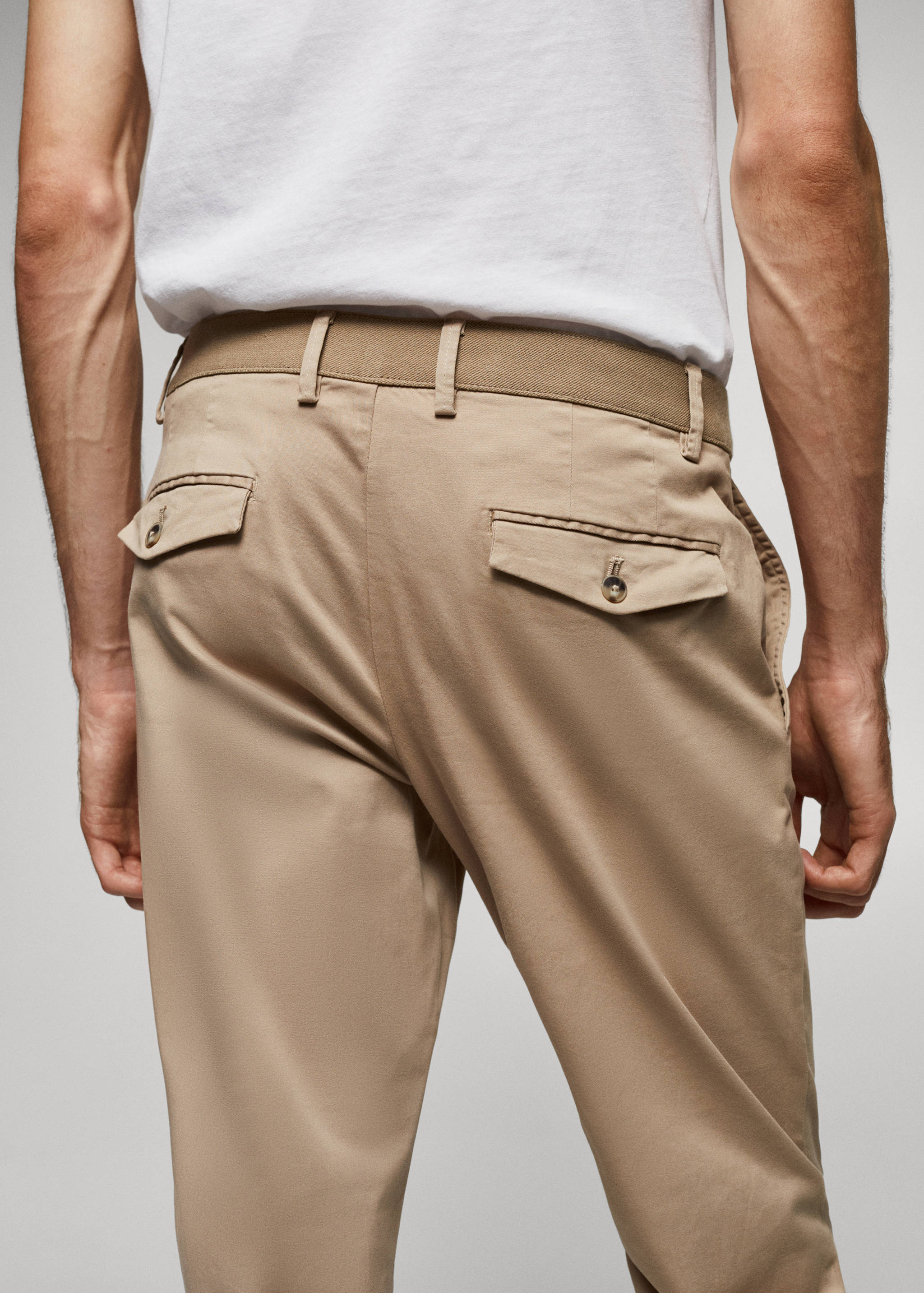Cotton tapered crop trousers - Details of the article 4