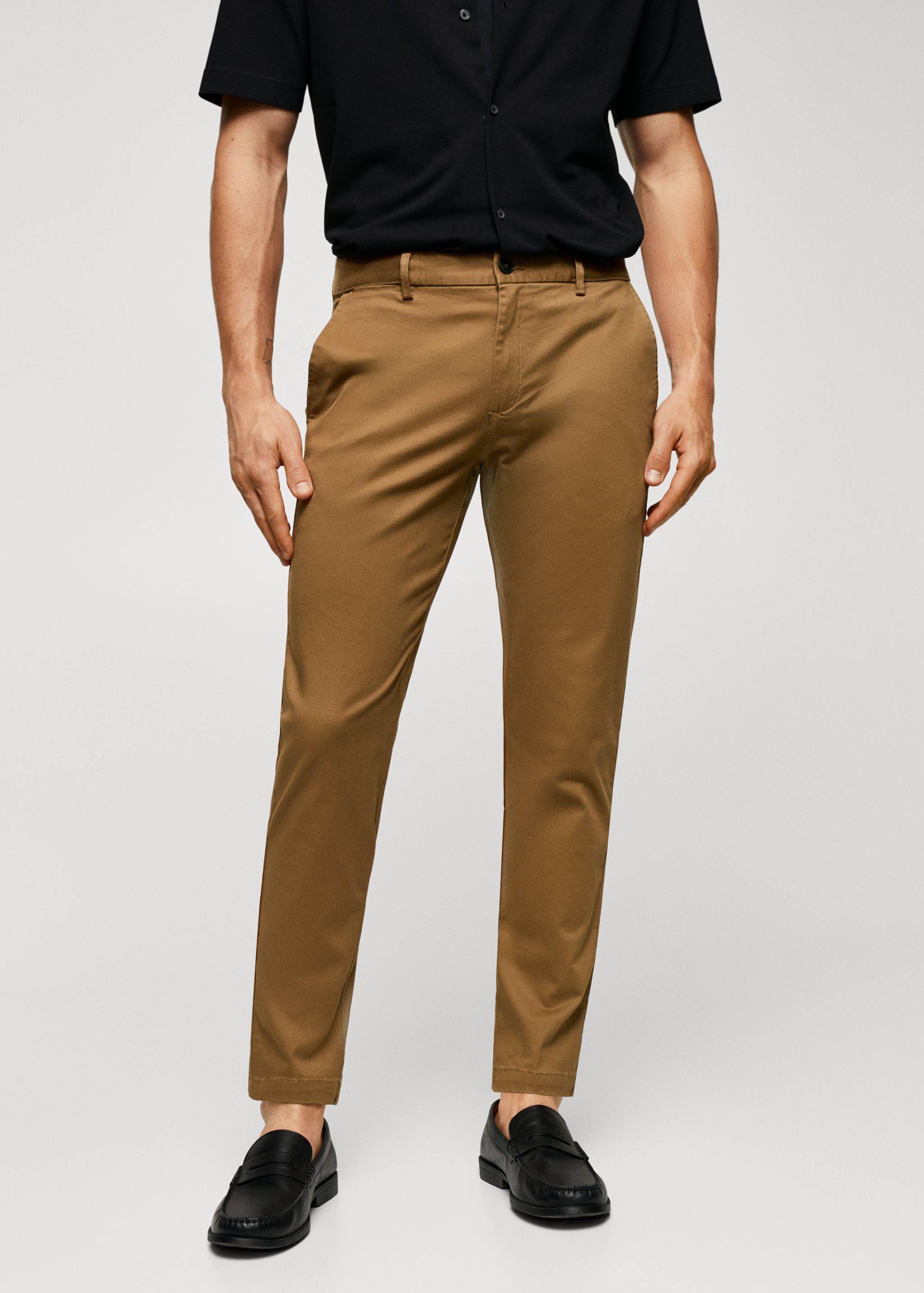 Cotton tapered crop trousers - Medium plane
