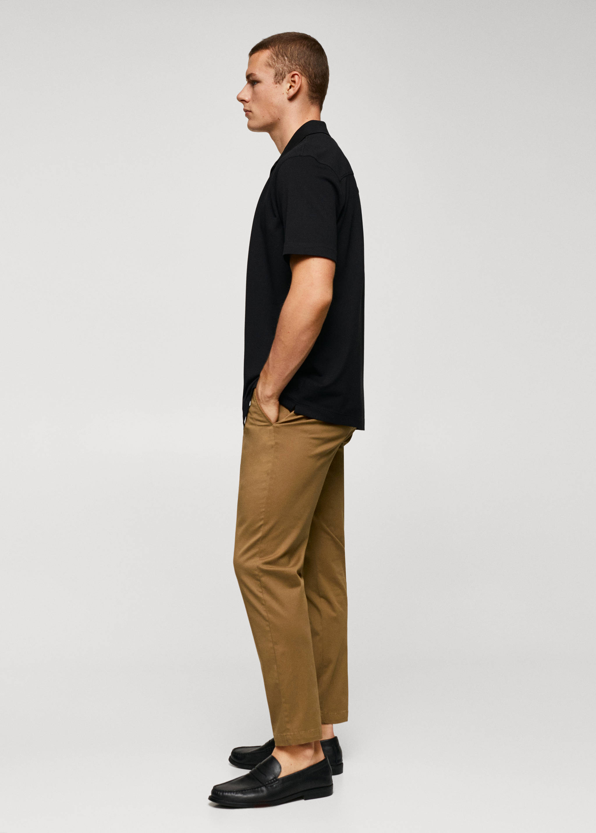 Cotton tapered crop trousers - Details of the article 2