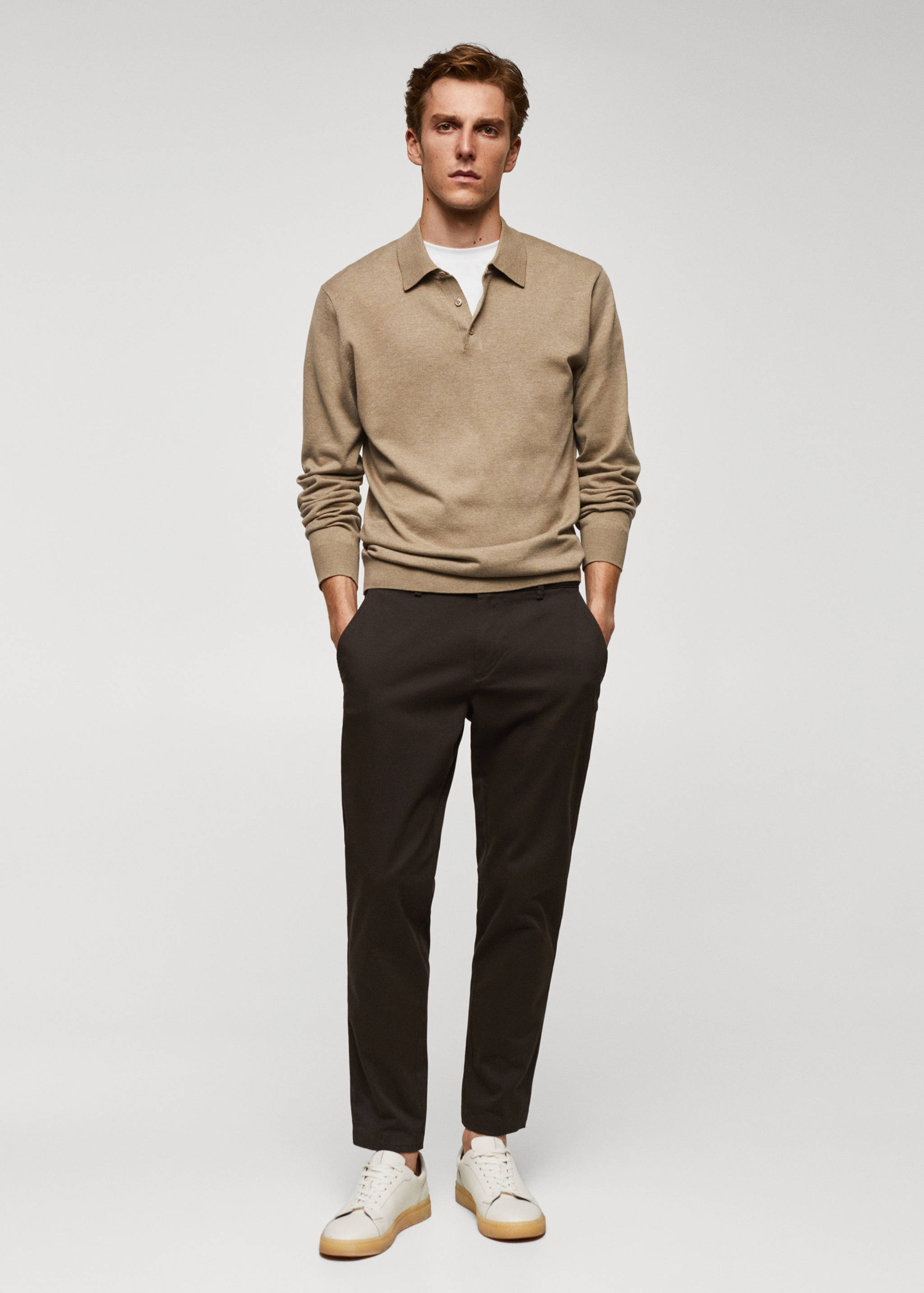 Cotton tapered crop trousers - General plane