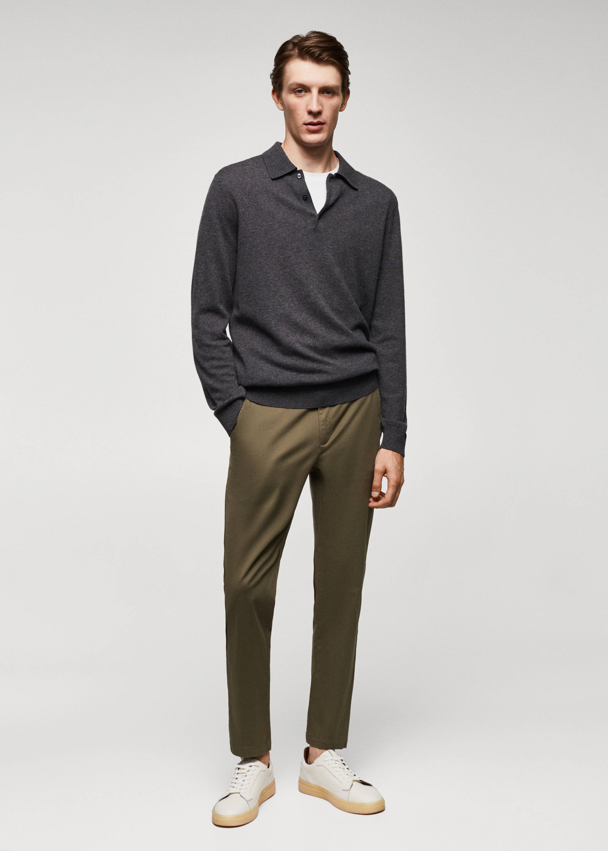 Cotton tapered crop trousers - General plane