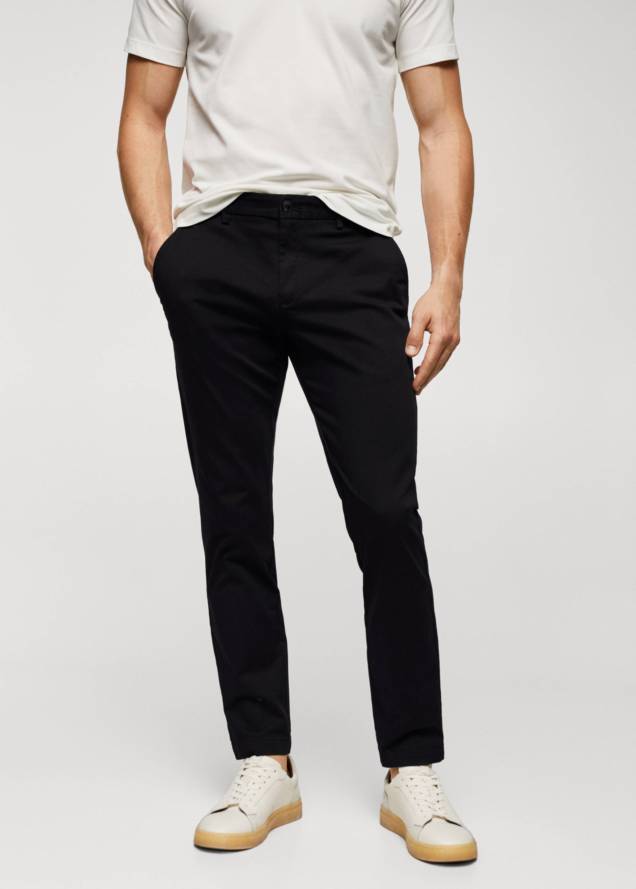 Cotton tapered crop trousers - Medium plane