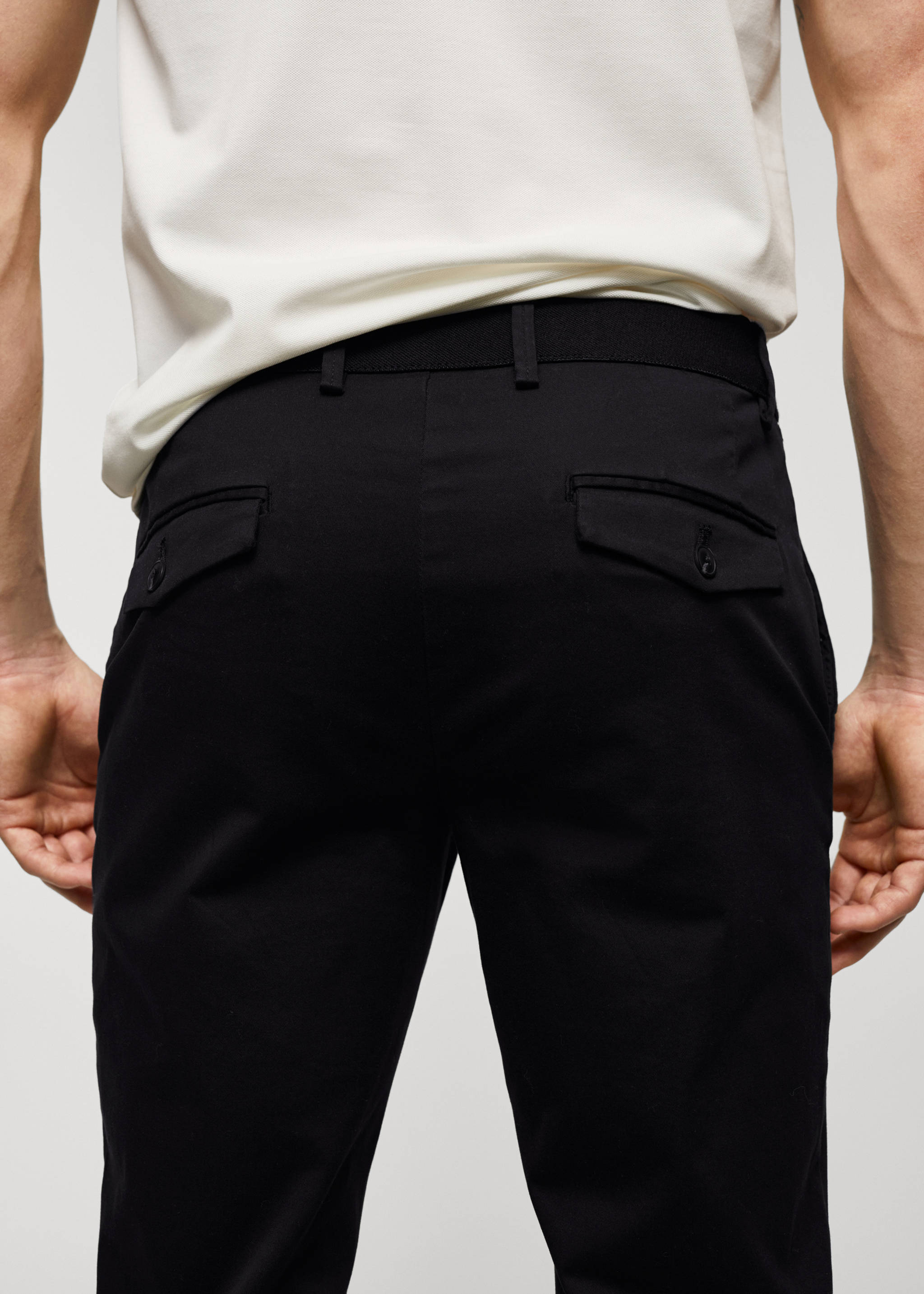 Cotton tapered crop trousers - Details of the article 6
