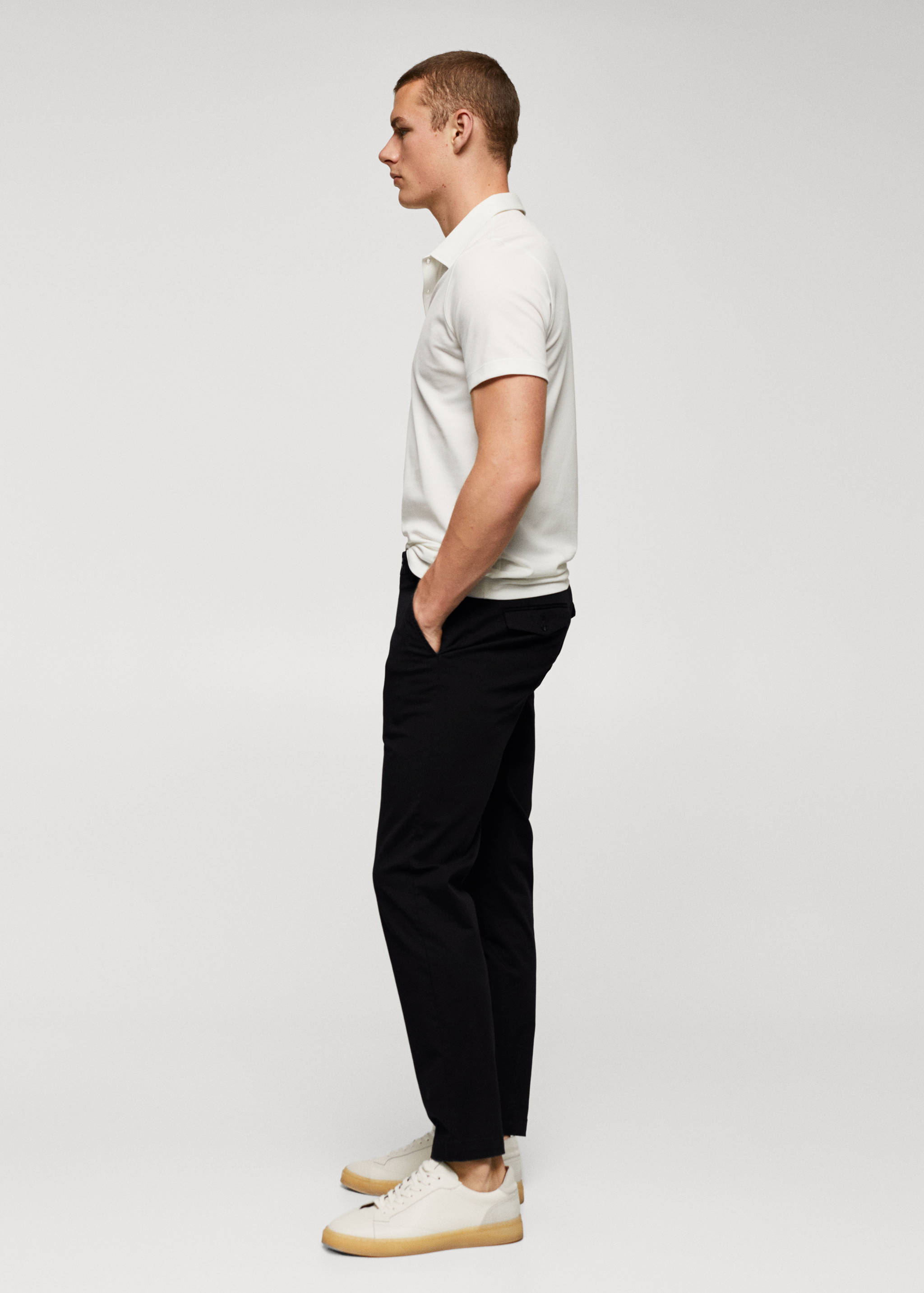 Cotton tapered crop trousers - Details of the article 2