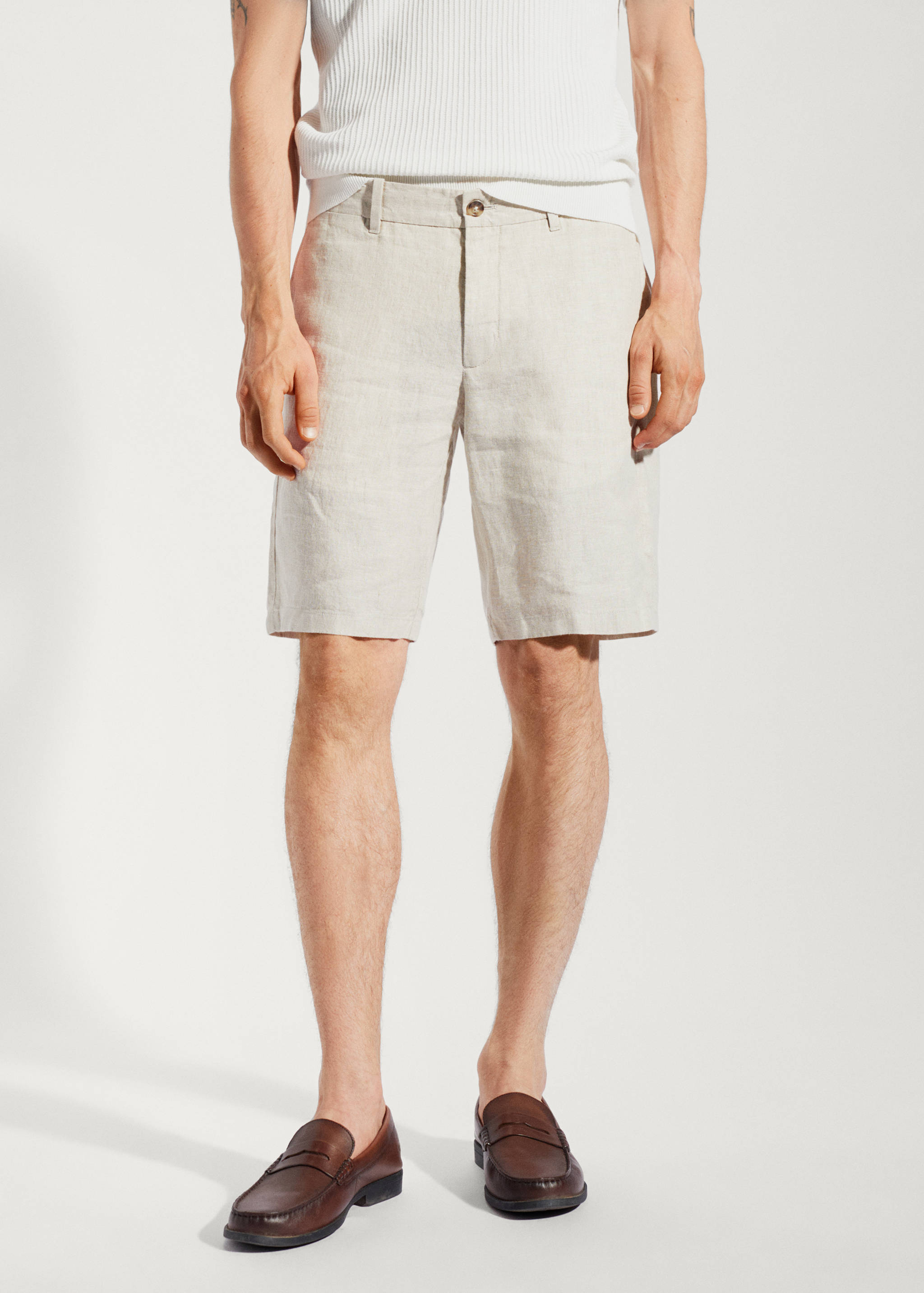 100% linen bermuda shorts - Medium plane