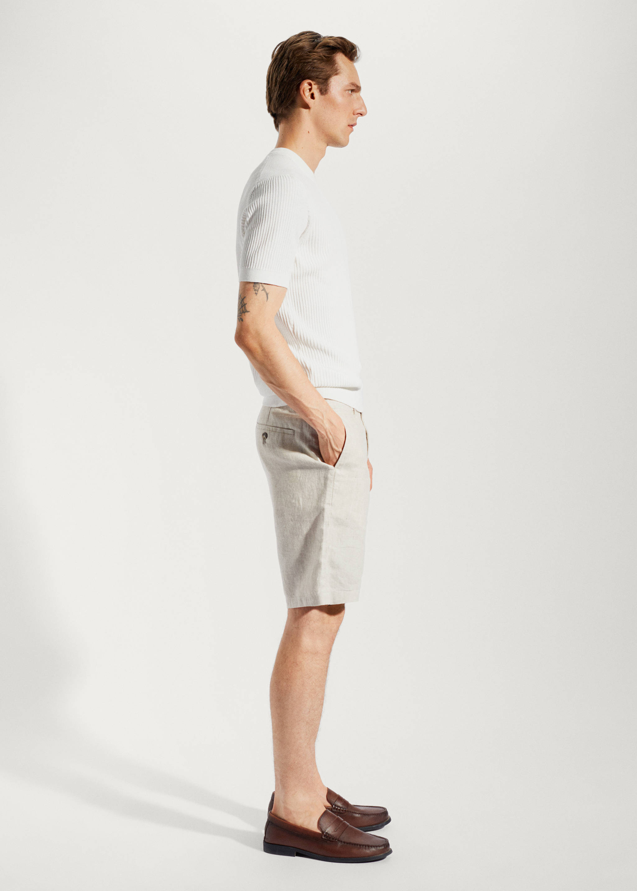 100% linen bermuda shorts - Details of the article 4