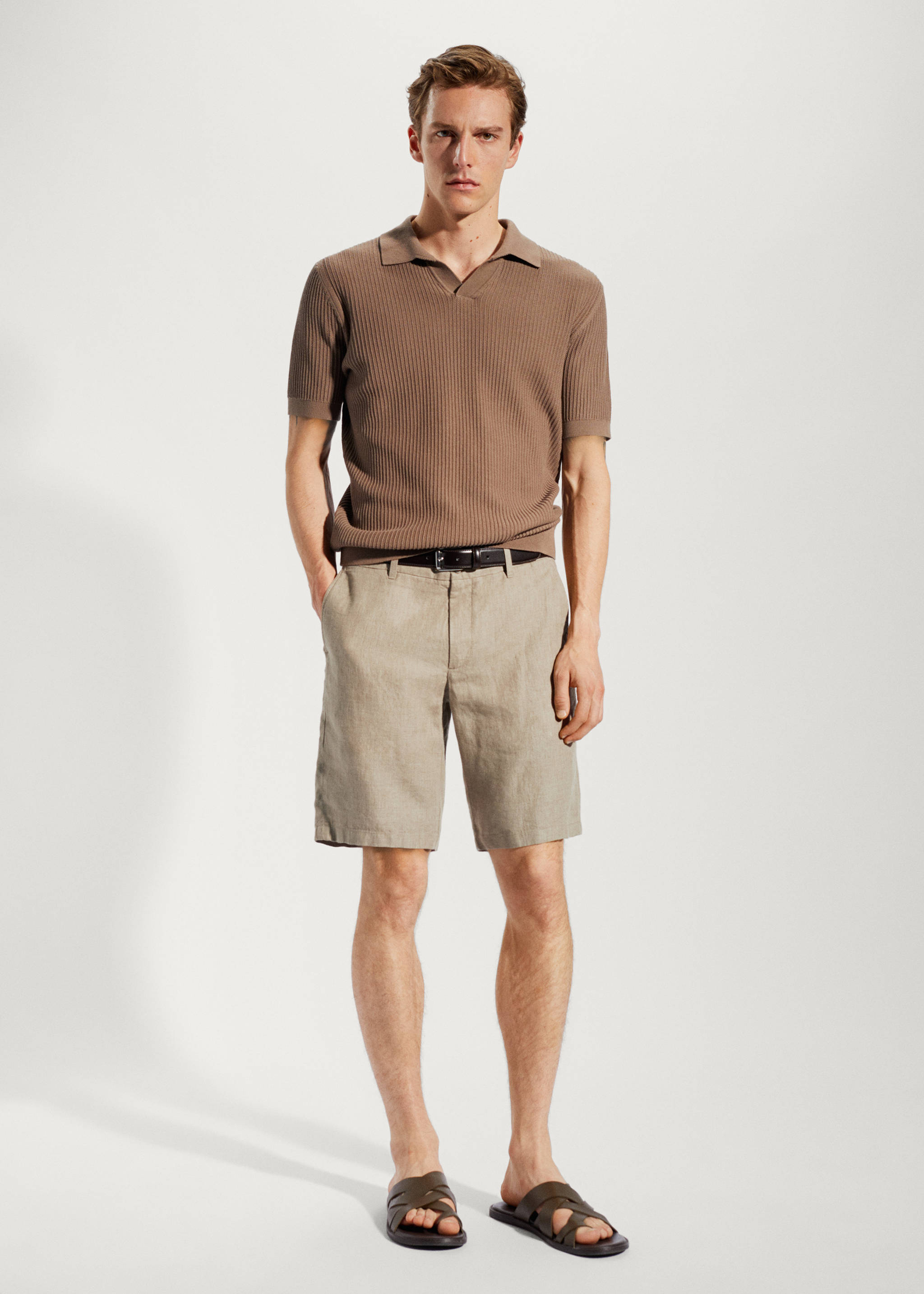 100% linen bermuda shorts - General plane