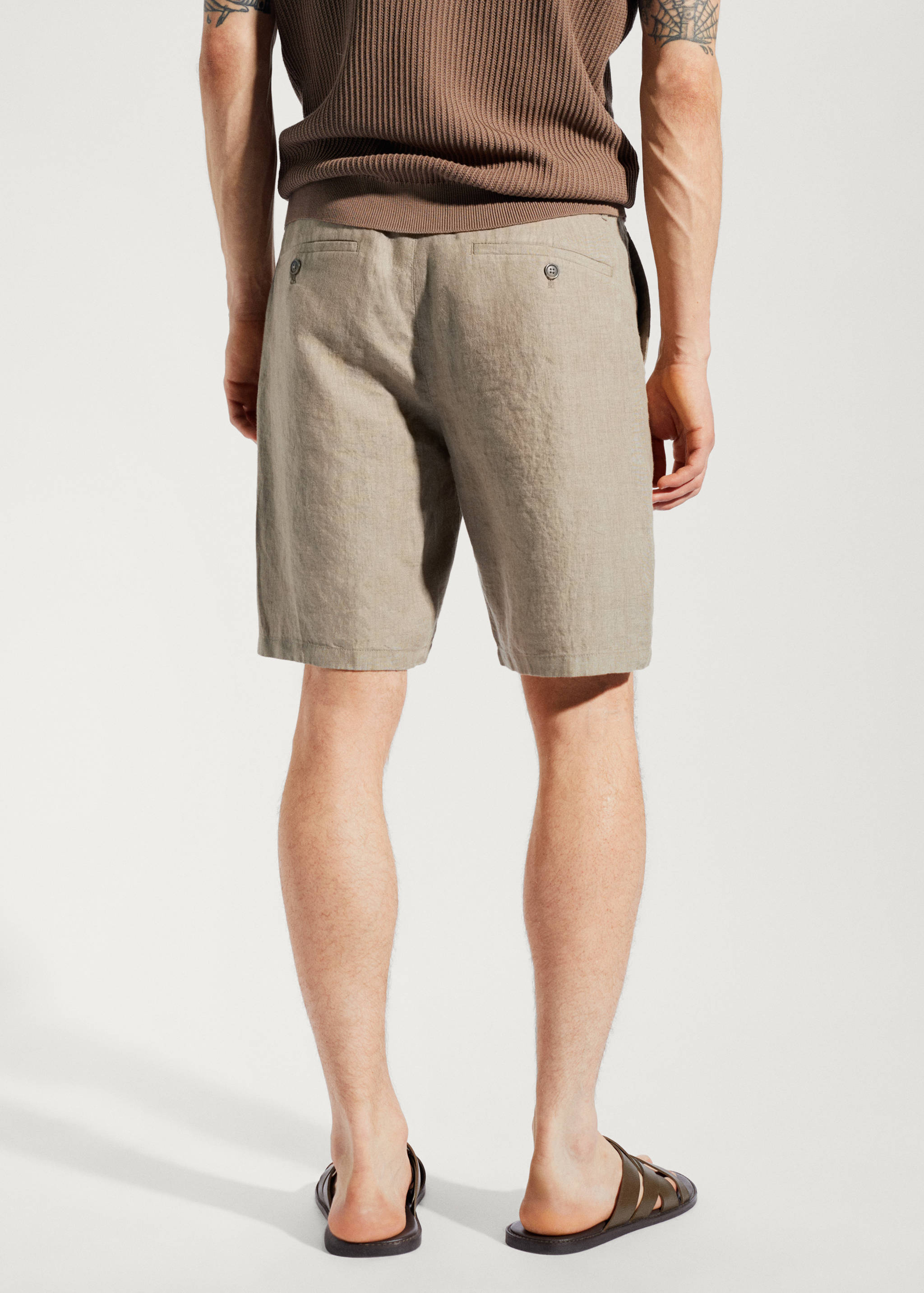 100% linen bermuda shorts - Reverse of the article