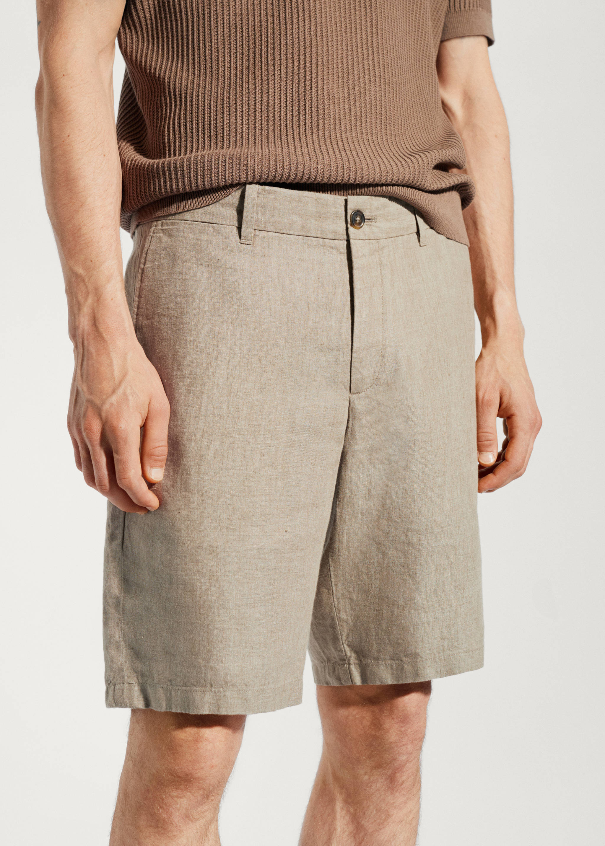 100% linen bermuda shorts - Details of the article 1