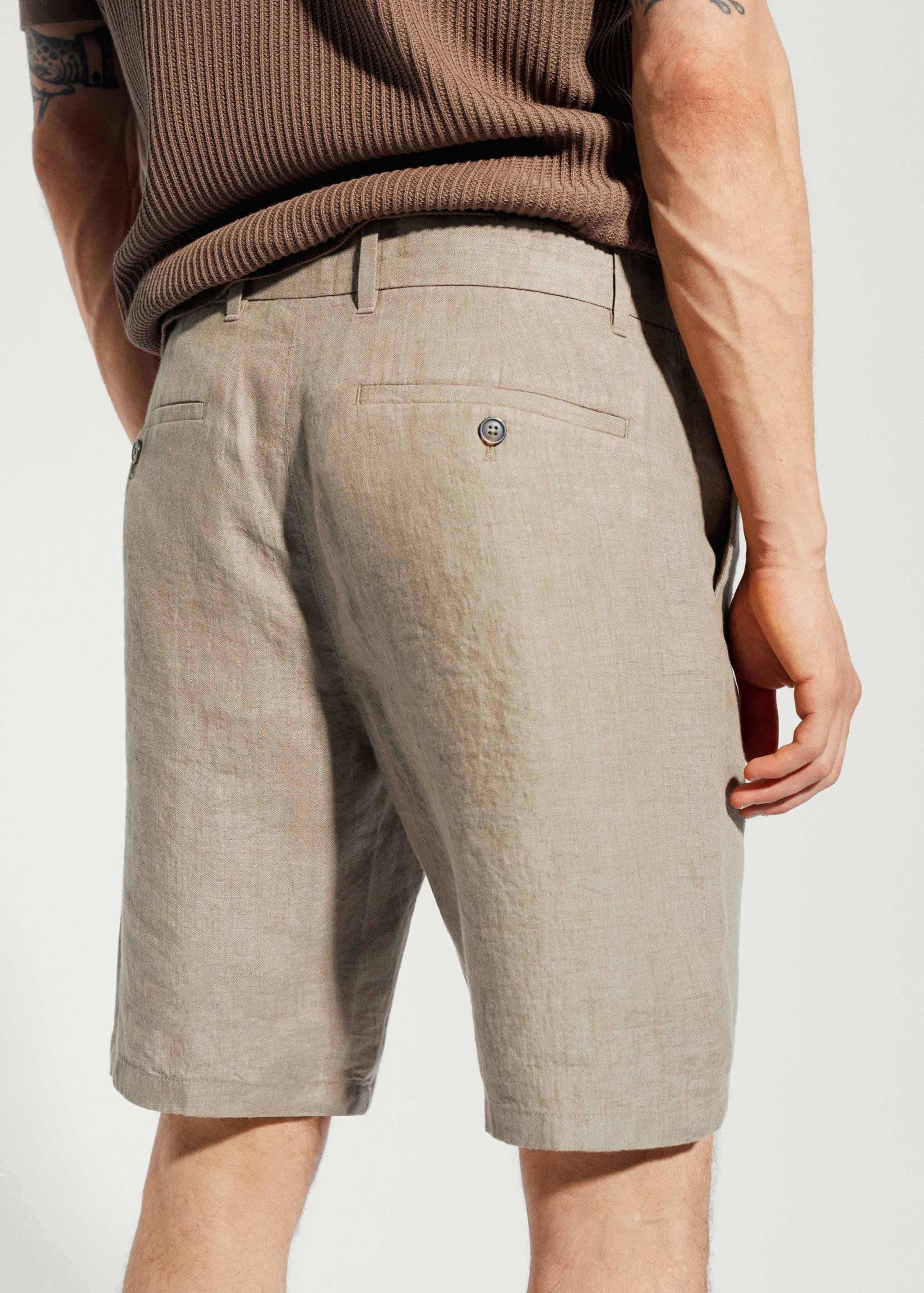 100% linen bermuda shorts - Details of the article 2