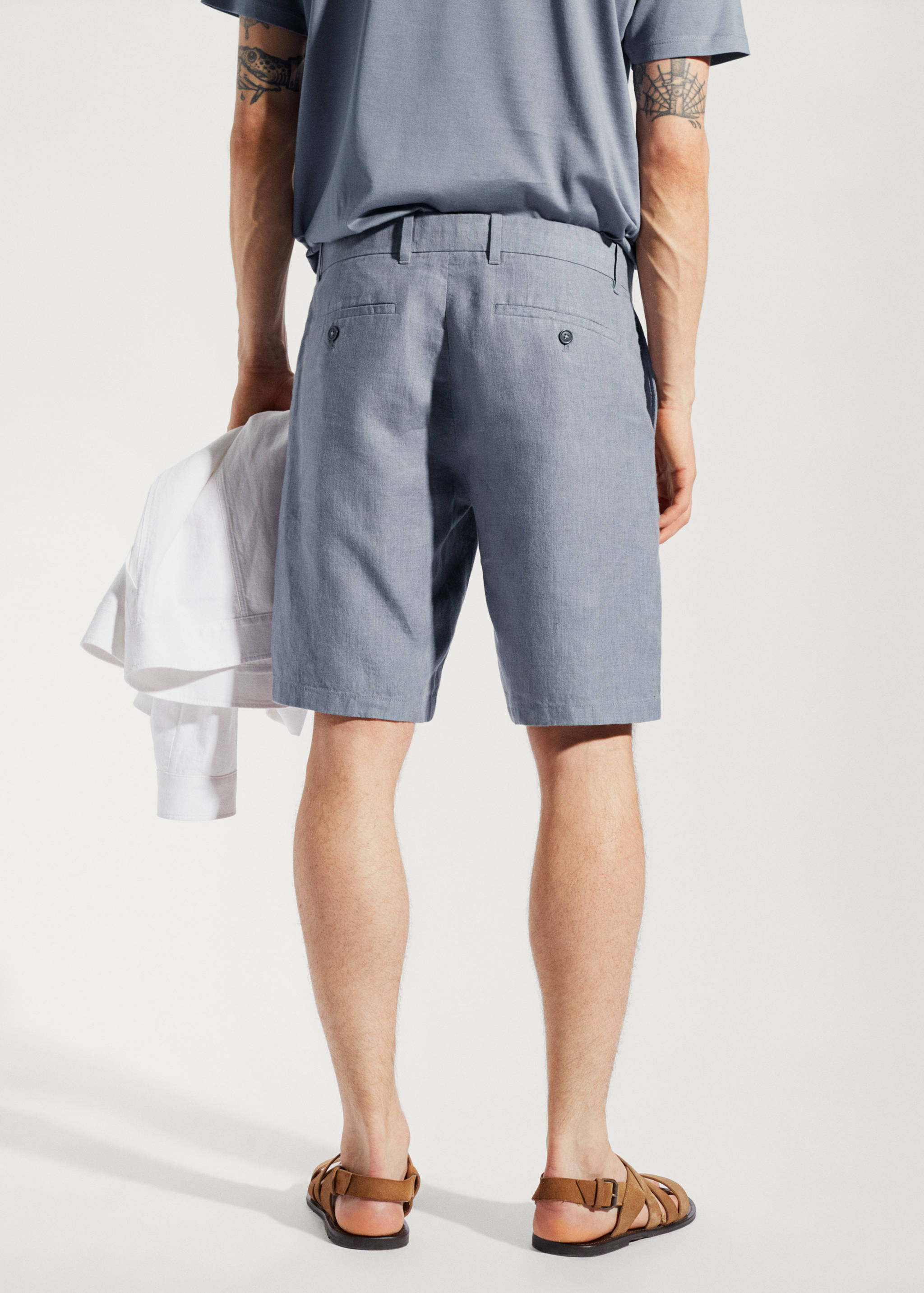 100% linen bermuda shorts - Reverse of the article