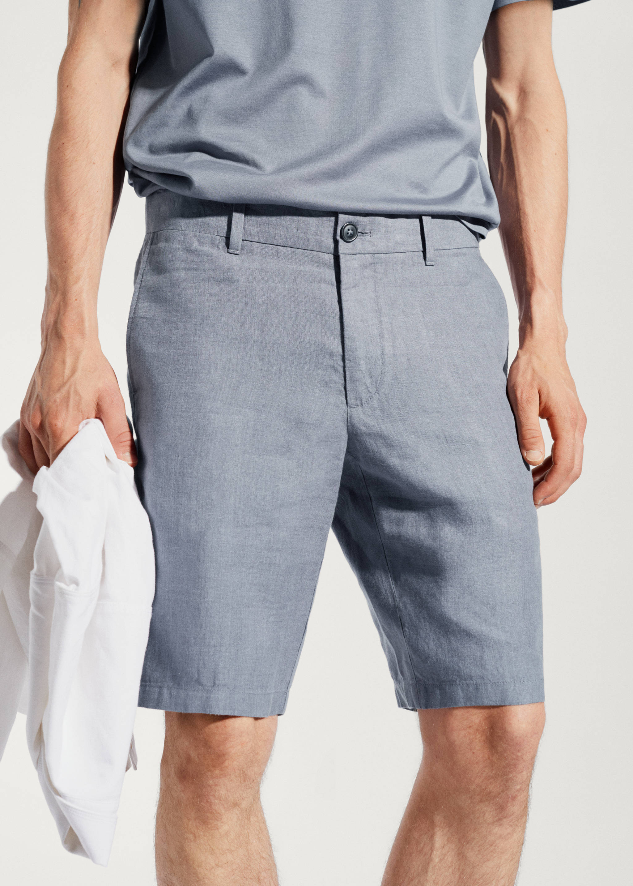 100% linen bermuda shorts - Details of the article 1