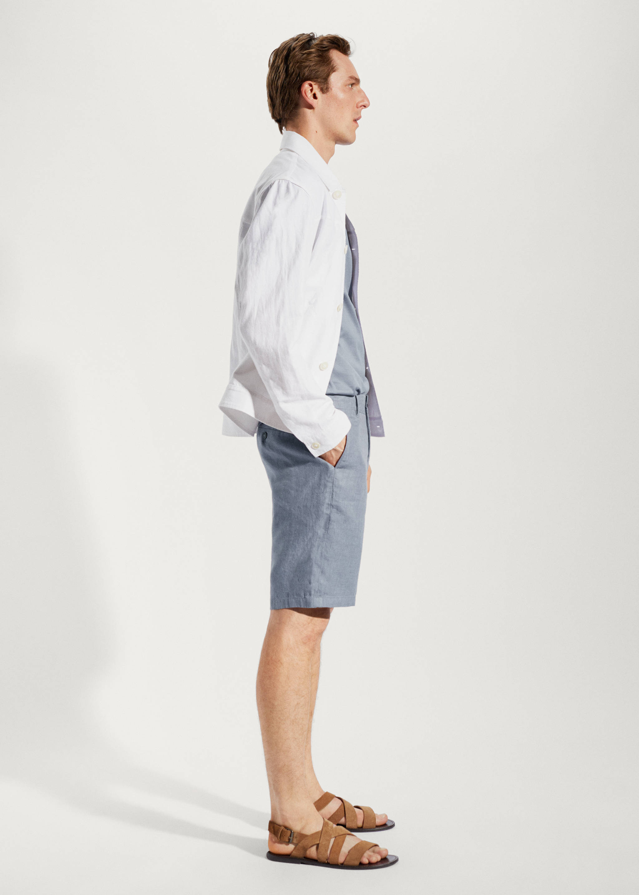 100% linen bermuda shorts - Details of the article 4
