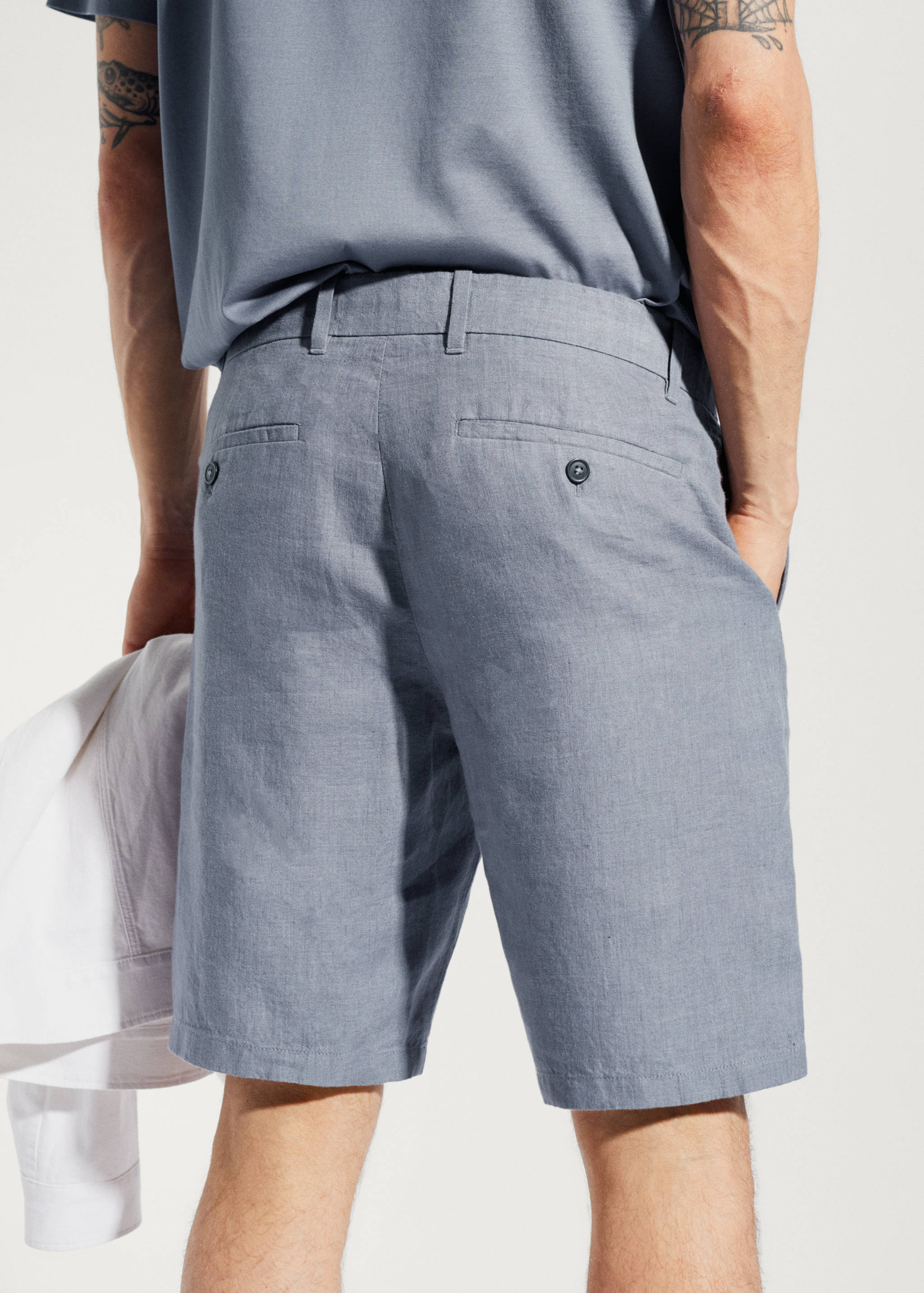 100% linen bermuda shorts - Details of the article 2
