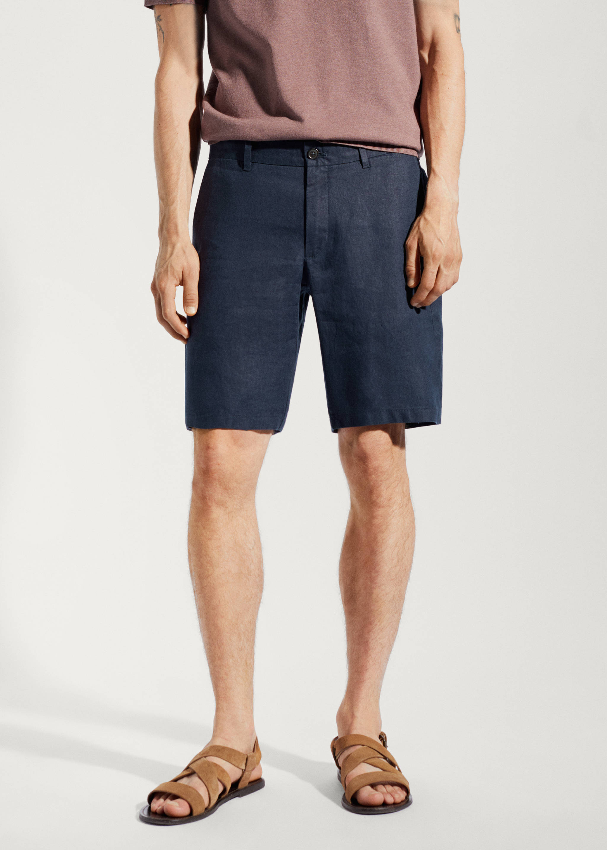 100% linen bermuda shorts - Medium plane