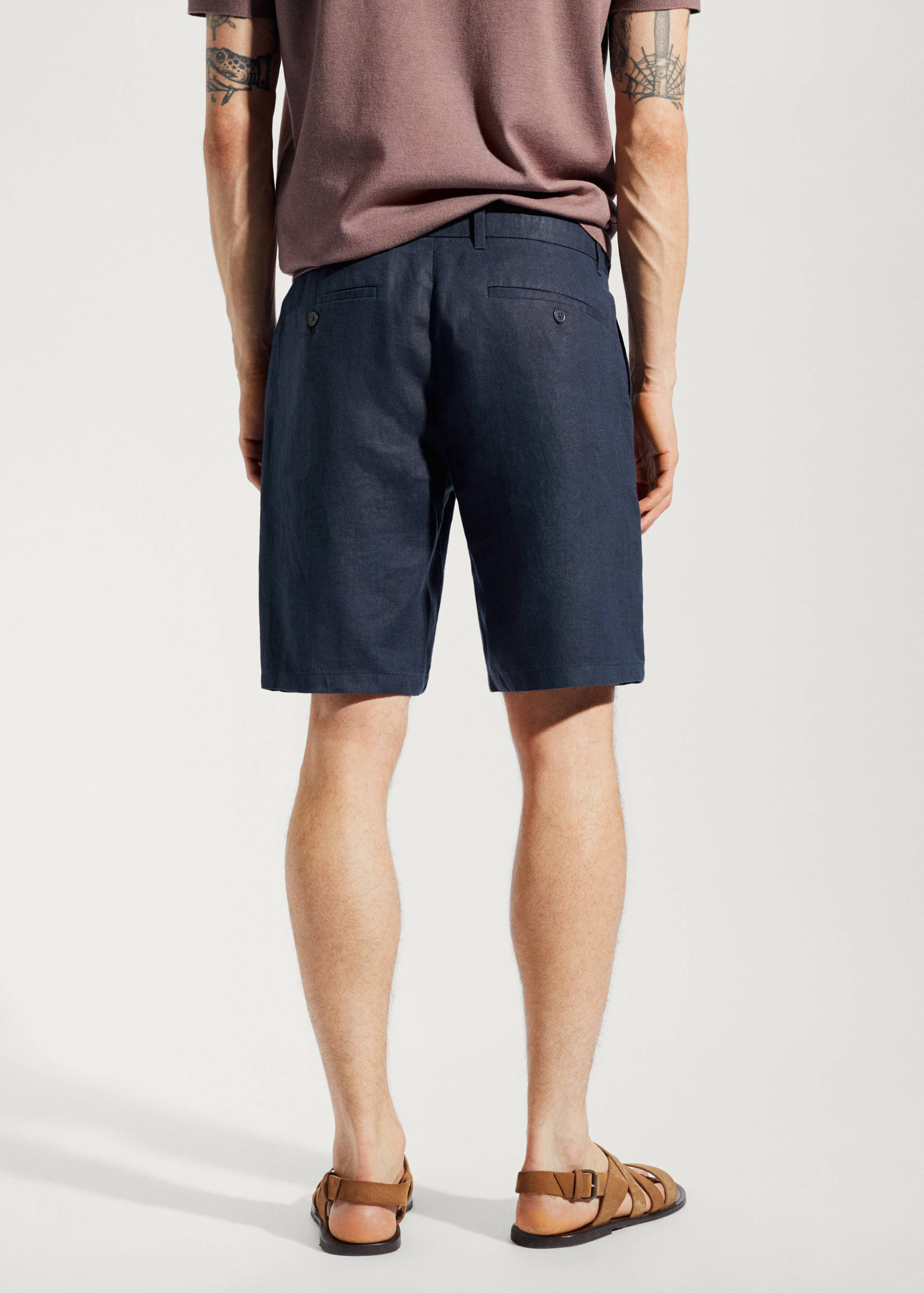 100% linen bermuda shorts - Reverse of the article