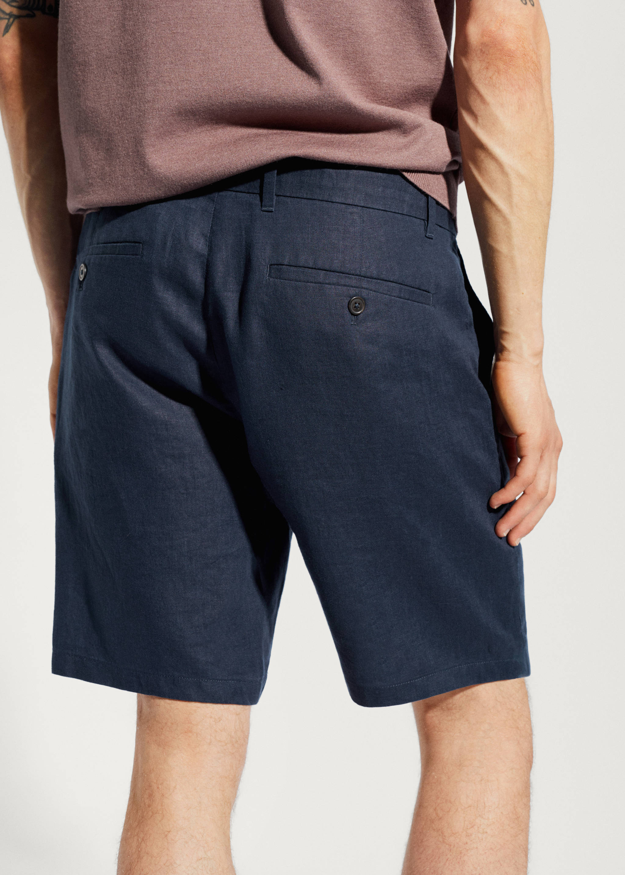 100% linen bermuda shorts - Details of the article 2