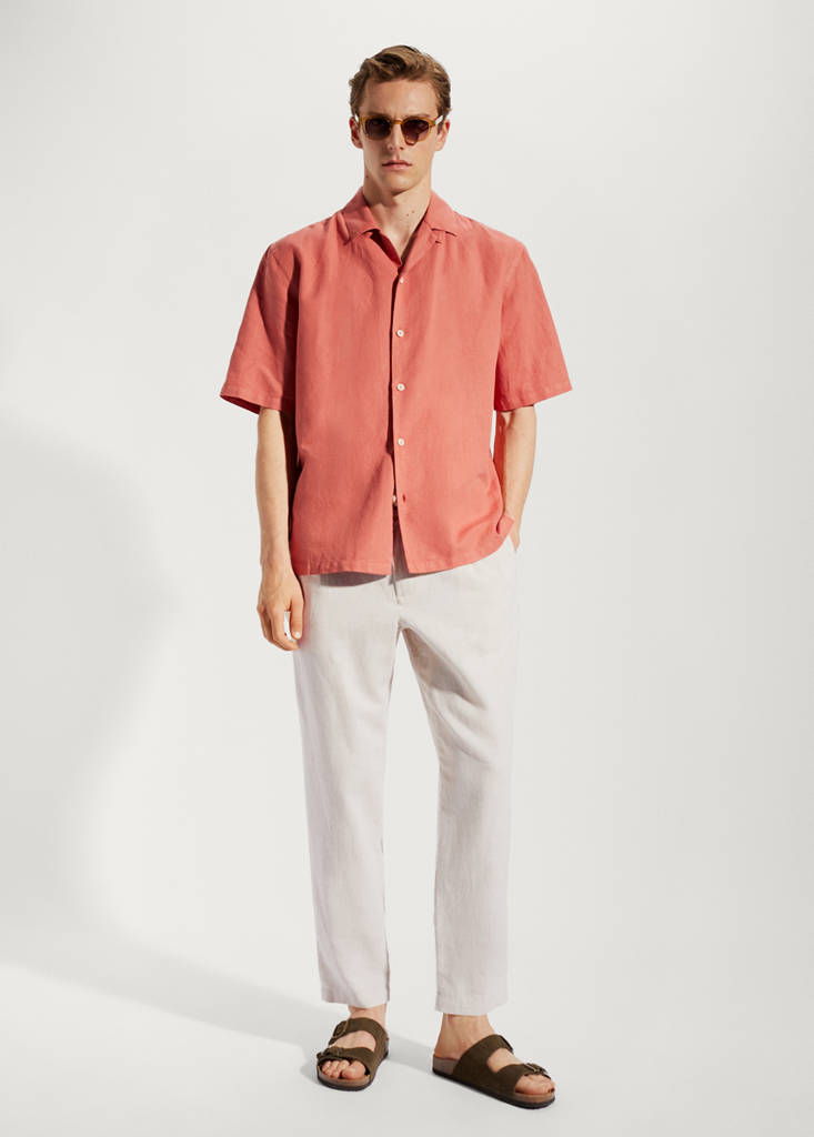 Slim-fit trousers with drawstring — Ecru