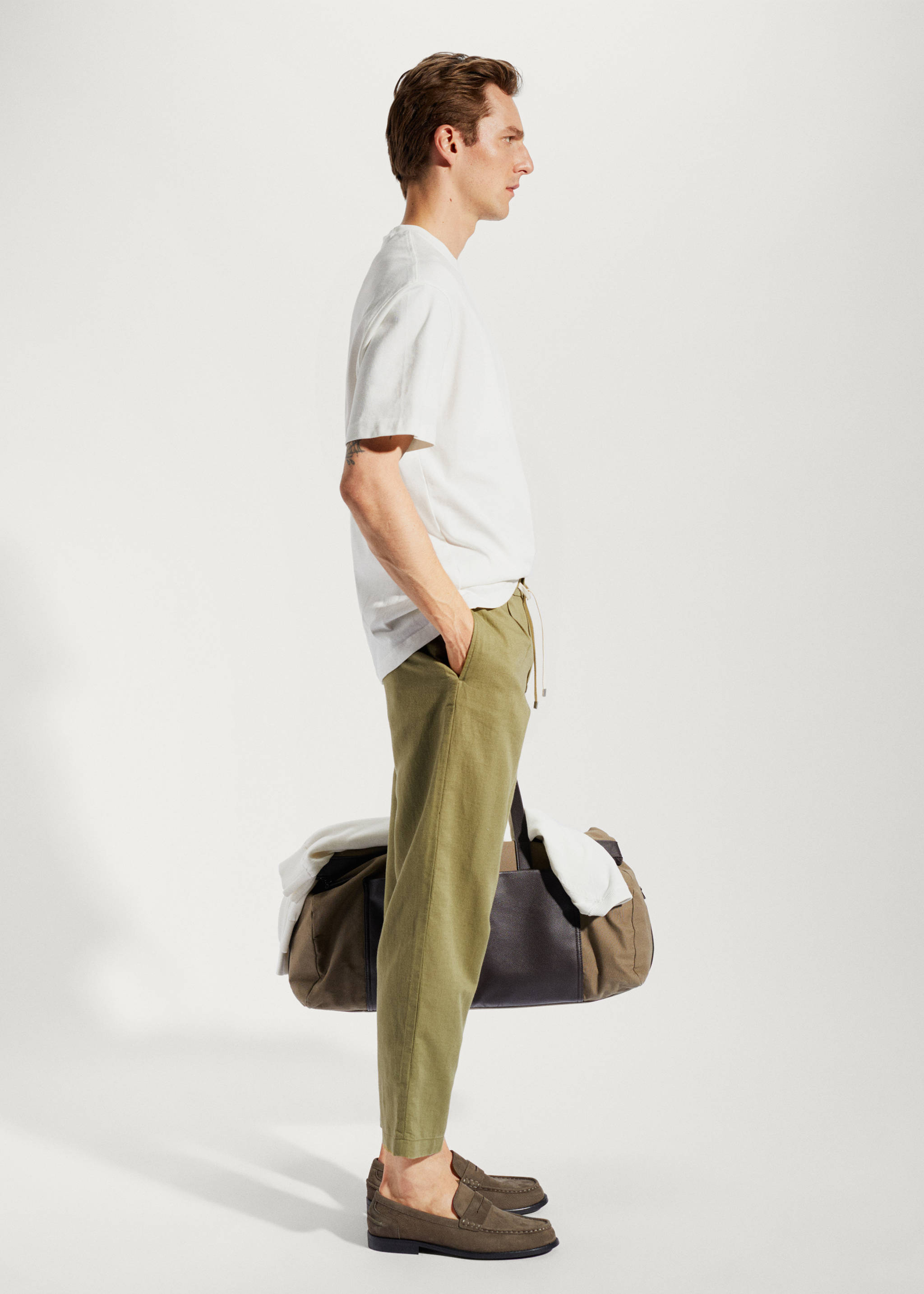 Pantalon slim fit lin cordon - Détail de l'article 4