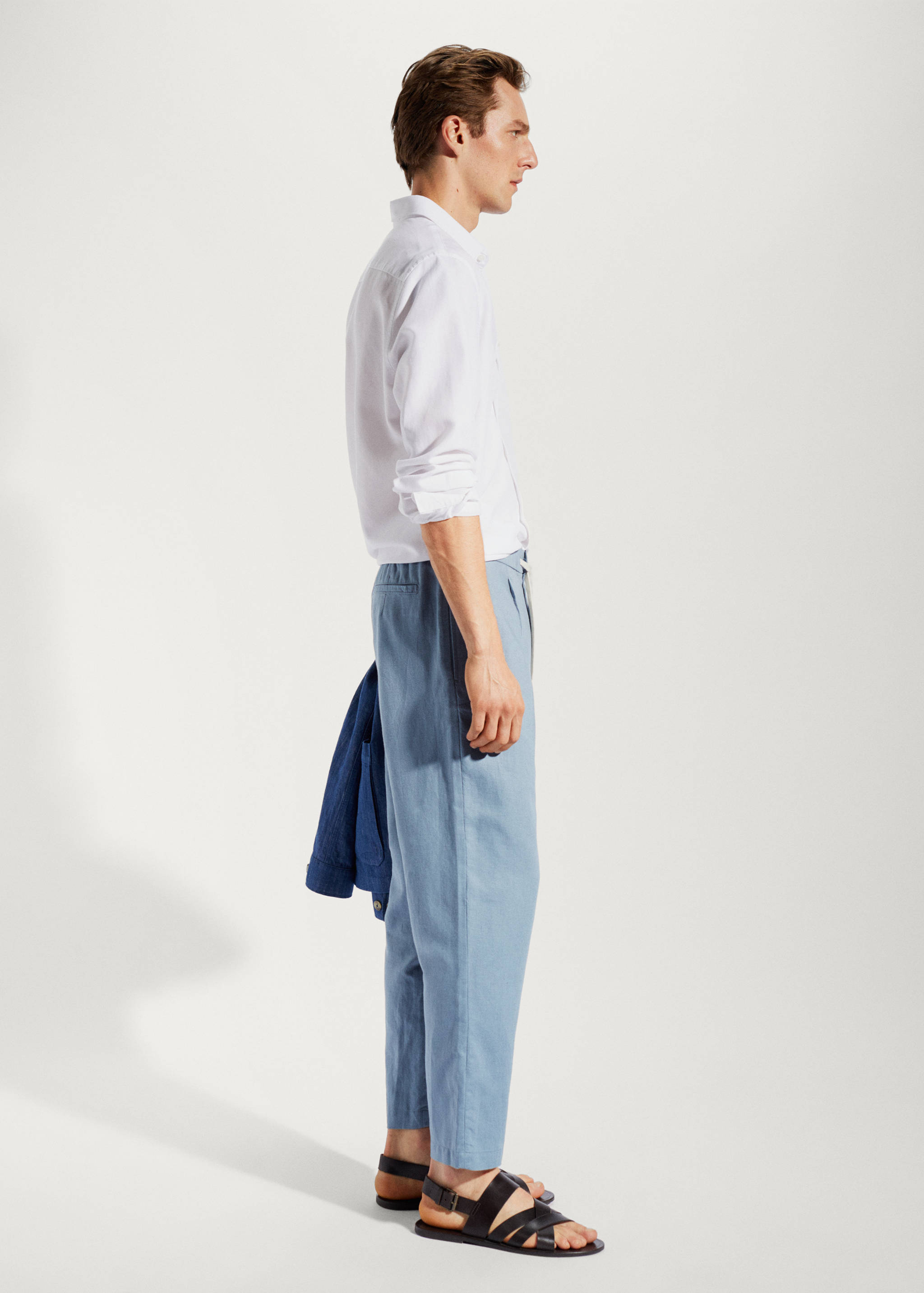 Pantalon slim fit lin cordon - Détail de l'article 4