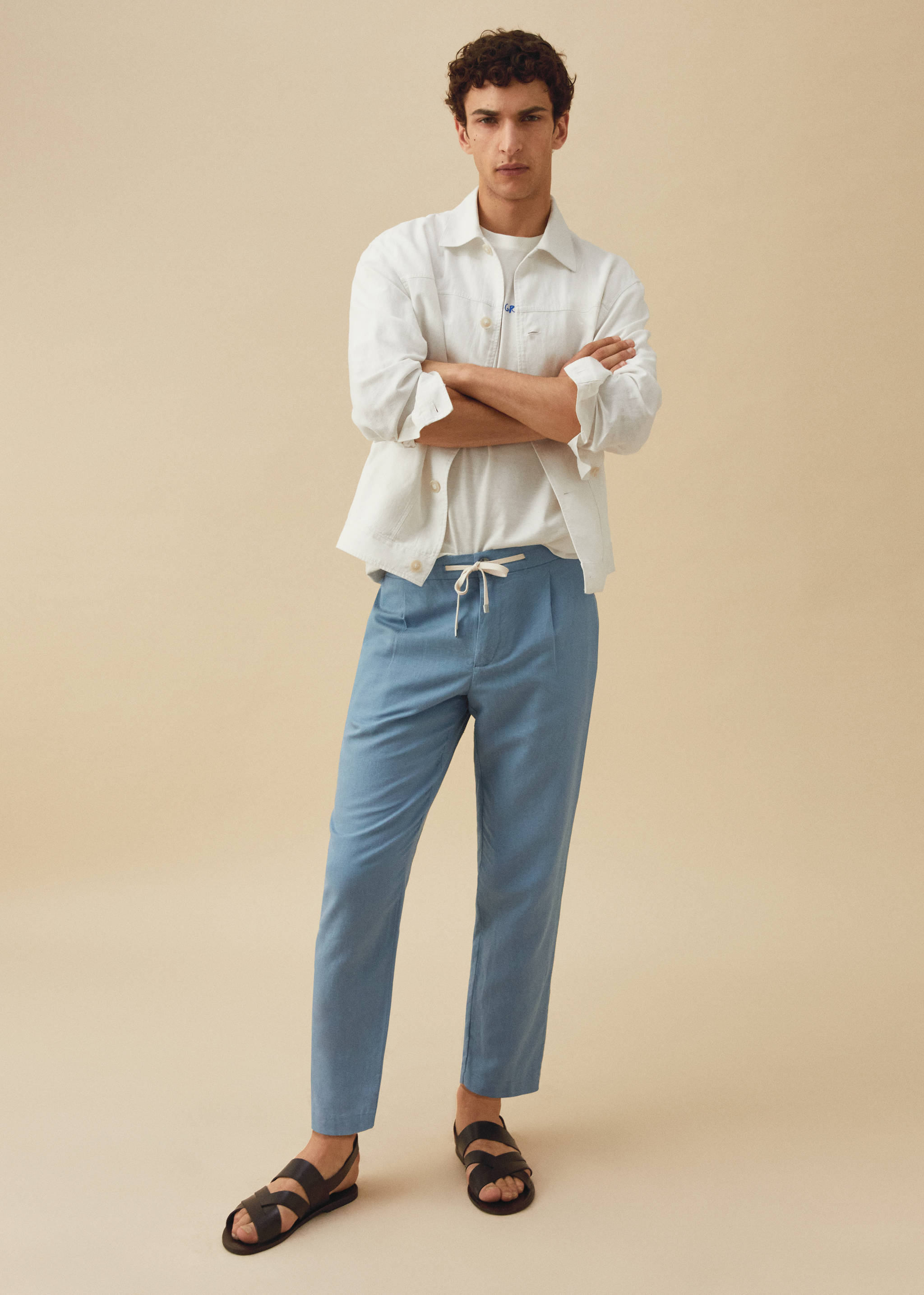 Pantalon slim fit lin cordon - Détail de l'article 6
