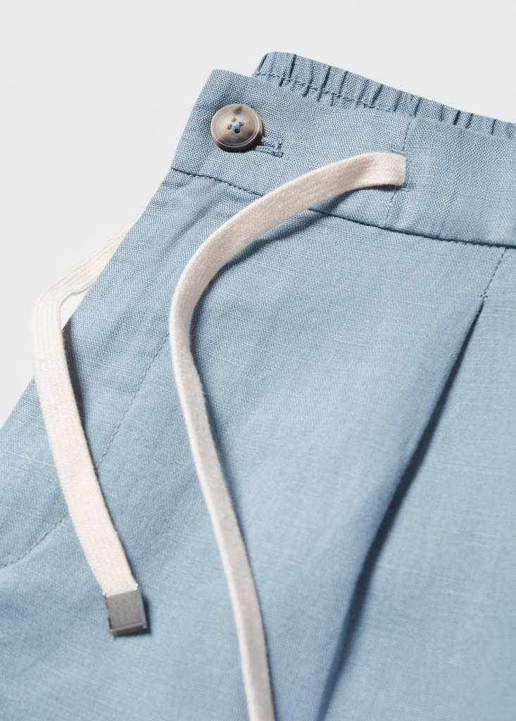 Slim-fit trousers with drawstring — Indigo Blue