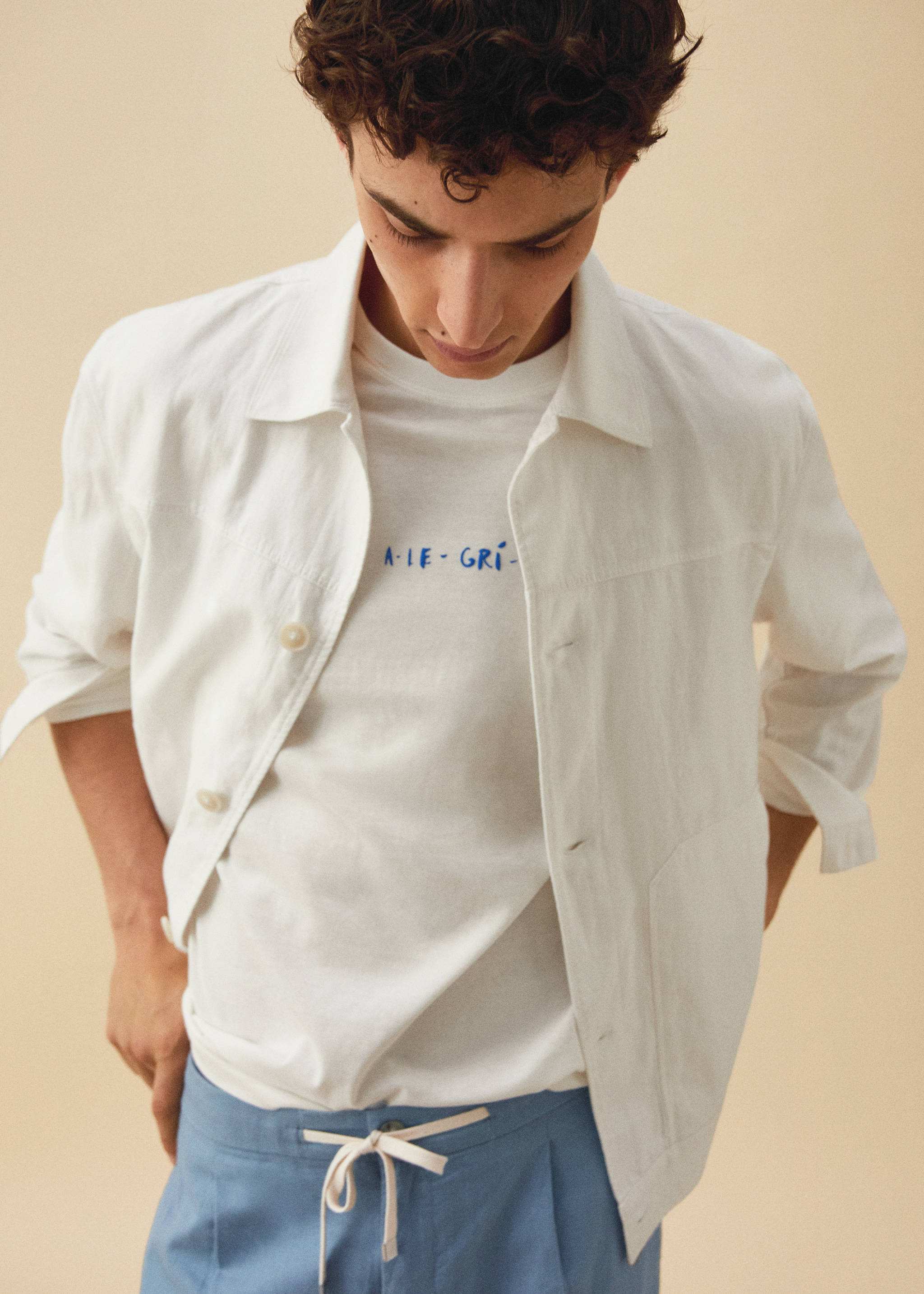 Pantalón slim fit lino cordón - Detalle del artículo 5