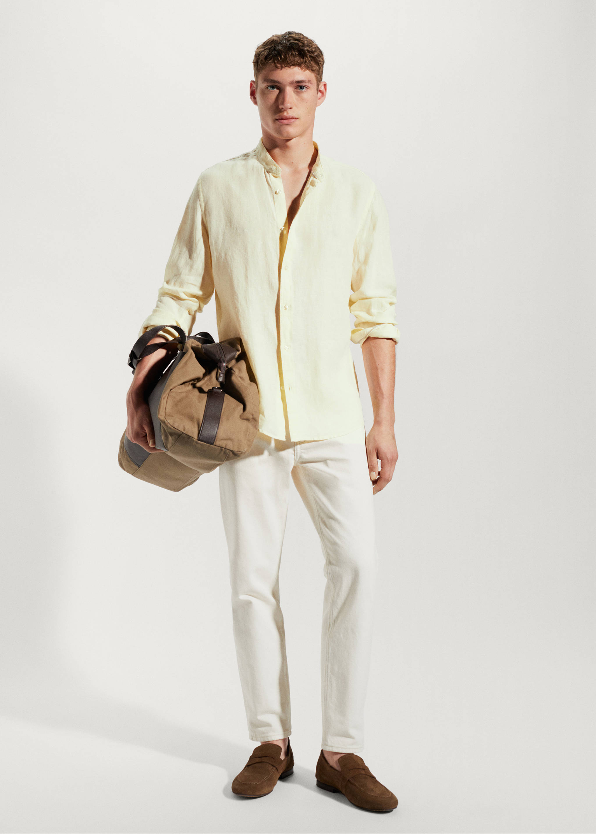 Camisa 100% lino cuello mao - Plano general