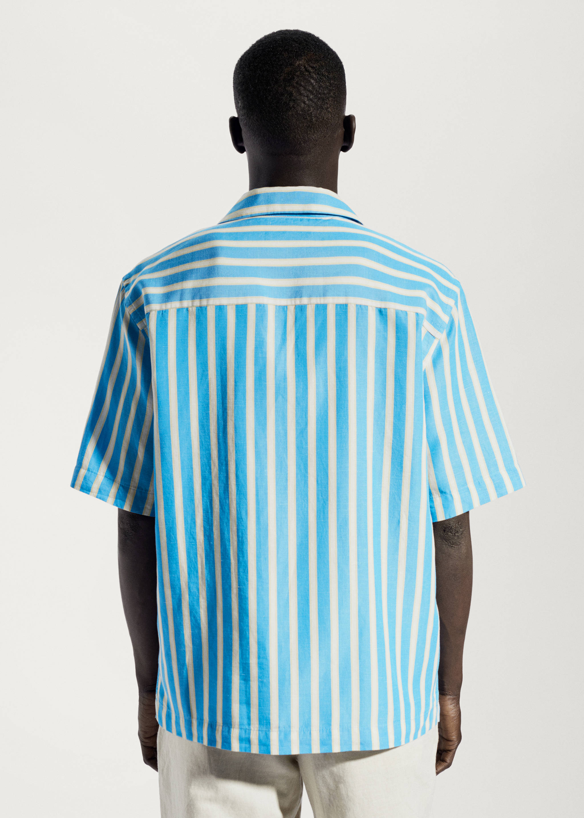 Striped cotton linen shirt - Reverse of the article
