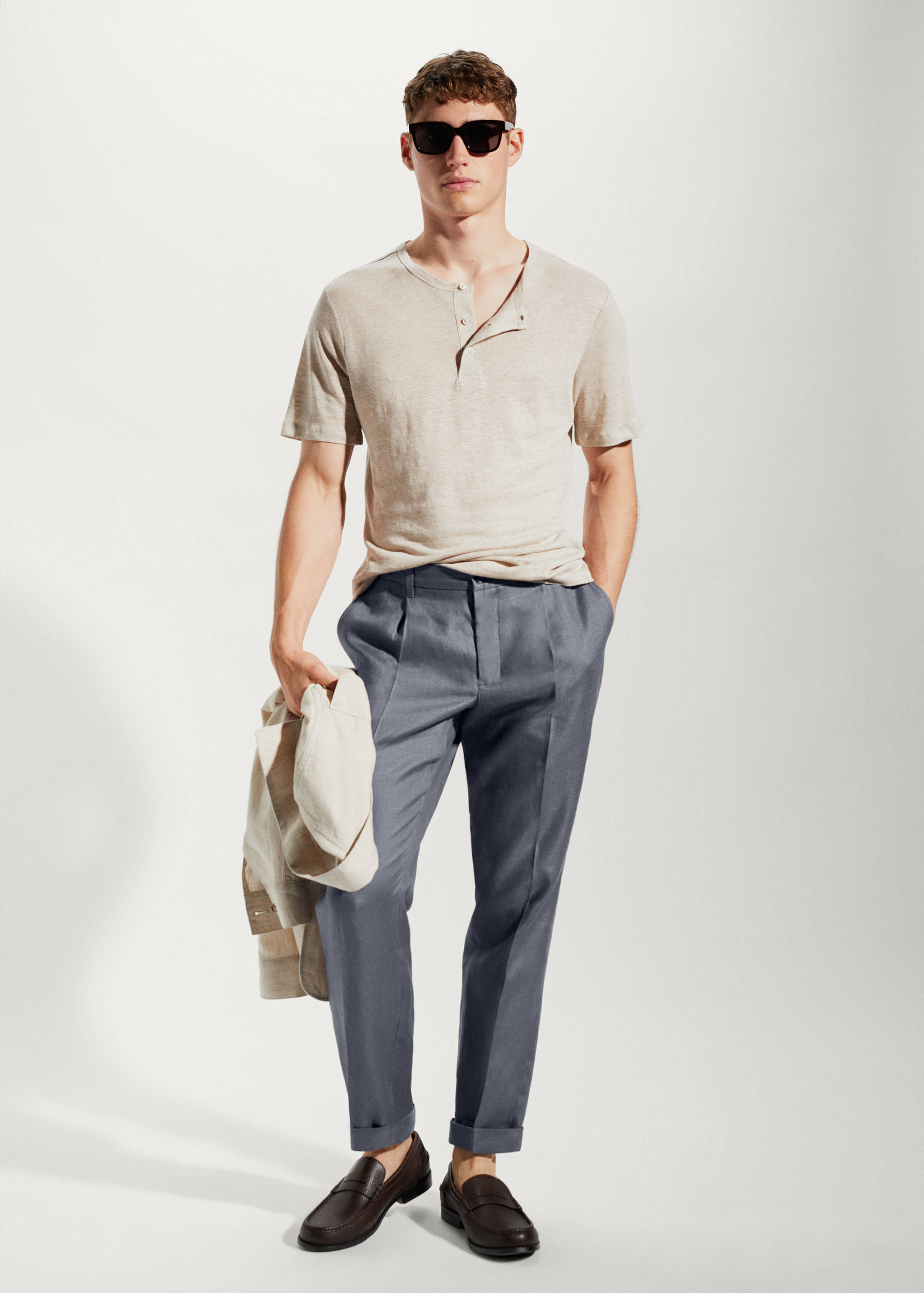 Футболка хенли 100% лен - Общий план