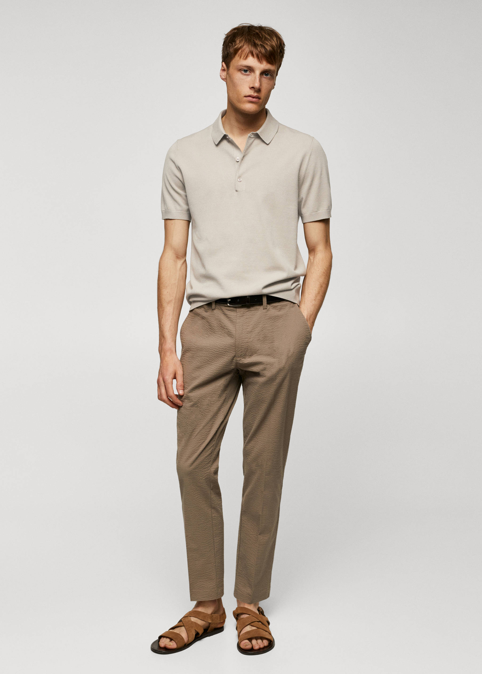 Fine-knit polo shirt - General plane